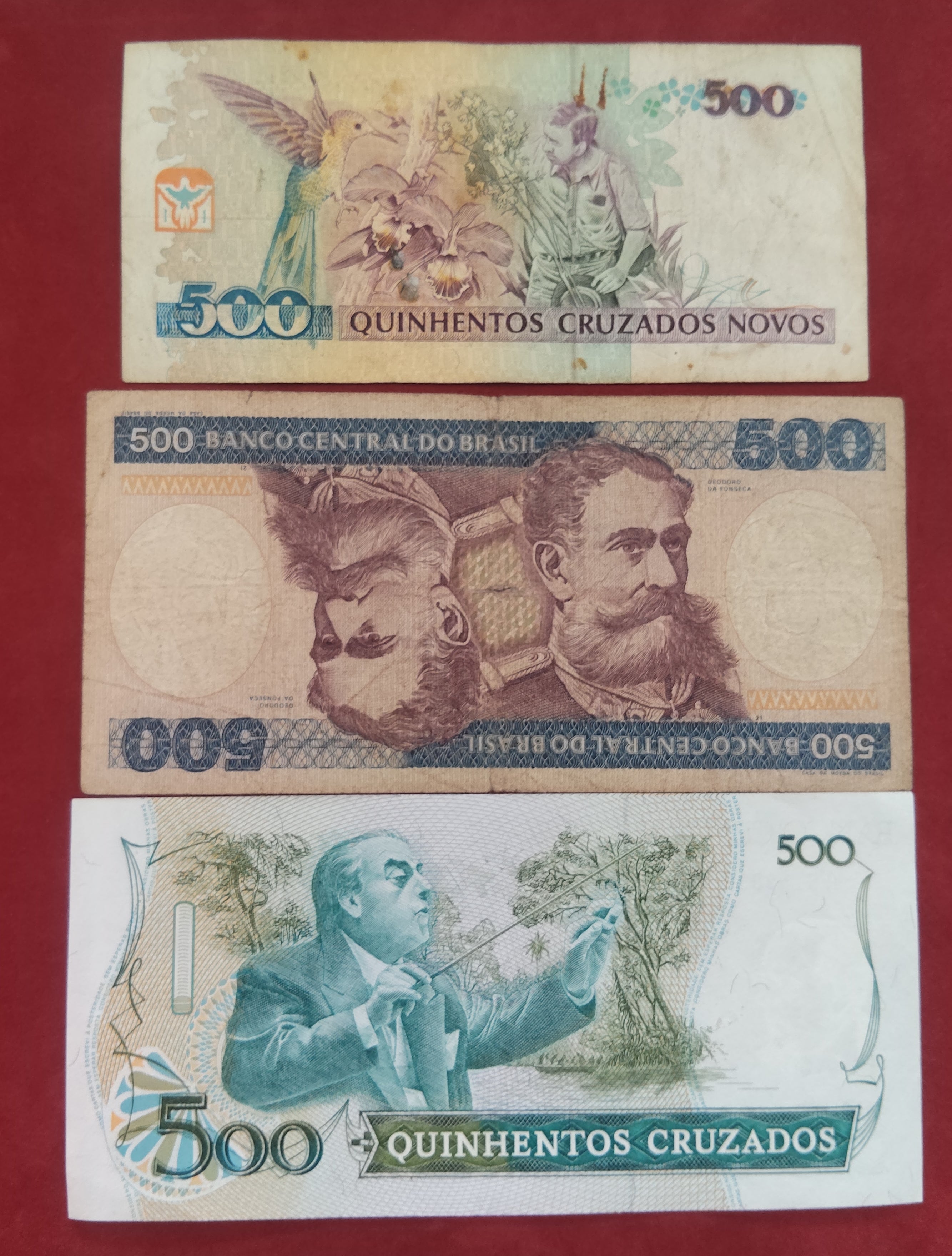 CENTRAL BANK OF BRASIL 1 ,20 REALS  50 ,100 ,500 ,1000 CRUZEIROS (D545)