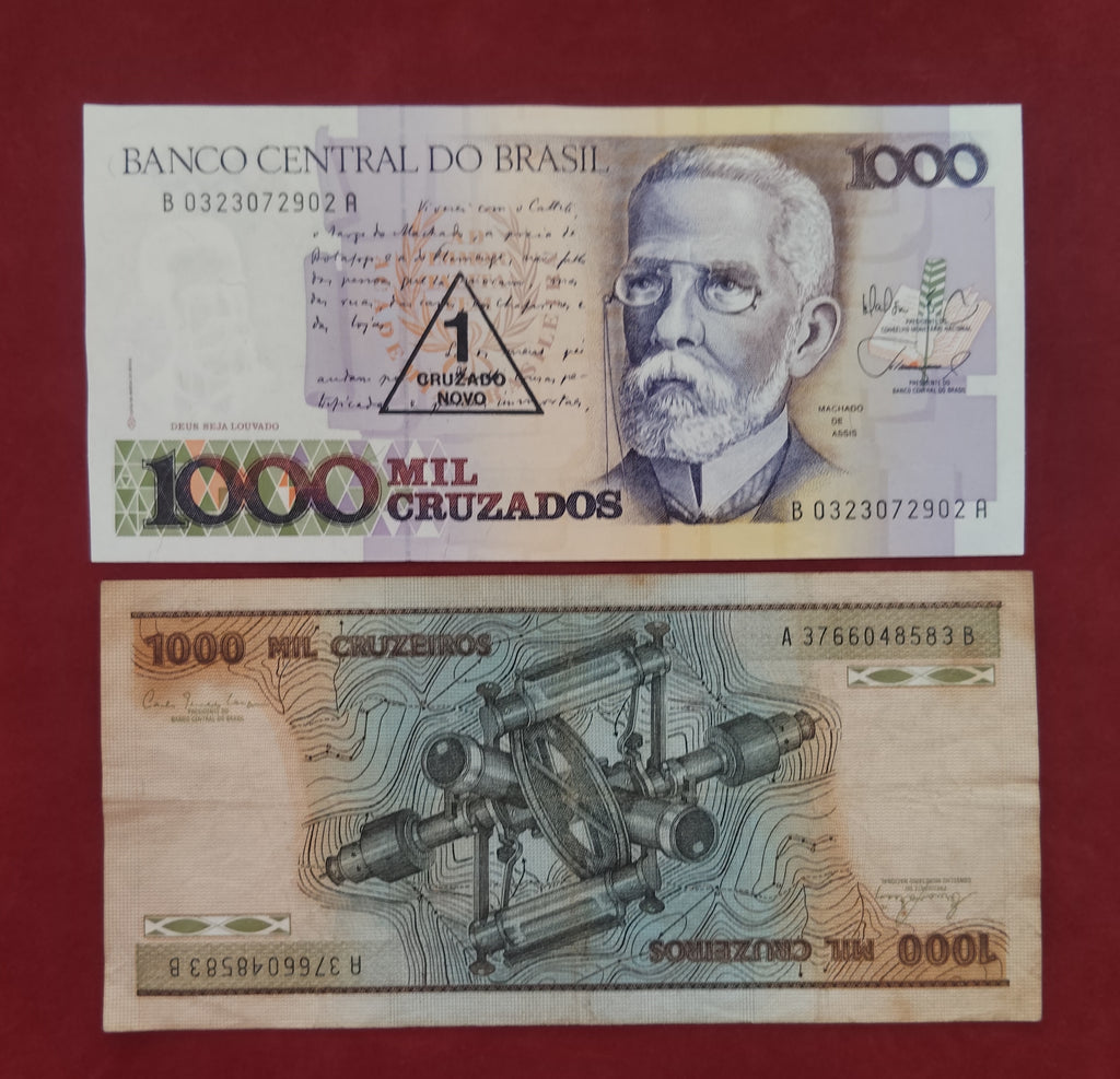CENTRAL BANK OF BRASIL 1 ,20 REALS  50 ,100 ,500 ,1000 CRUZEIROS (D545)
