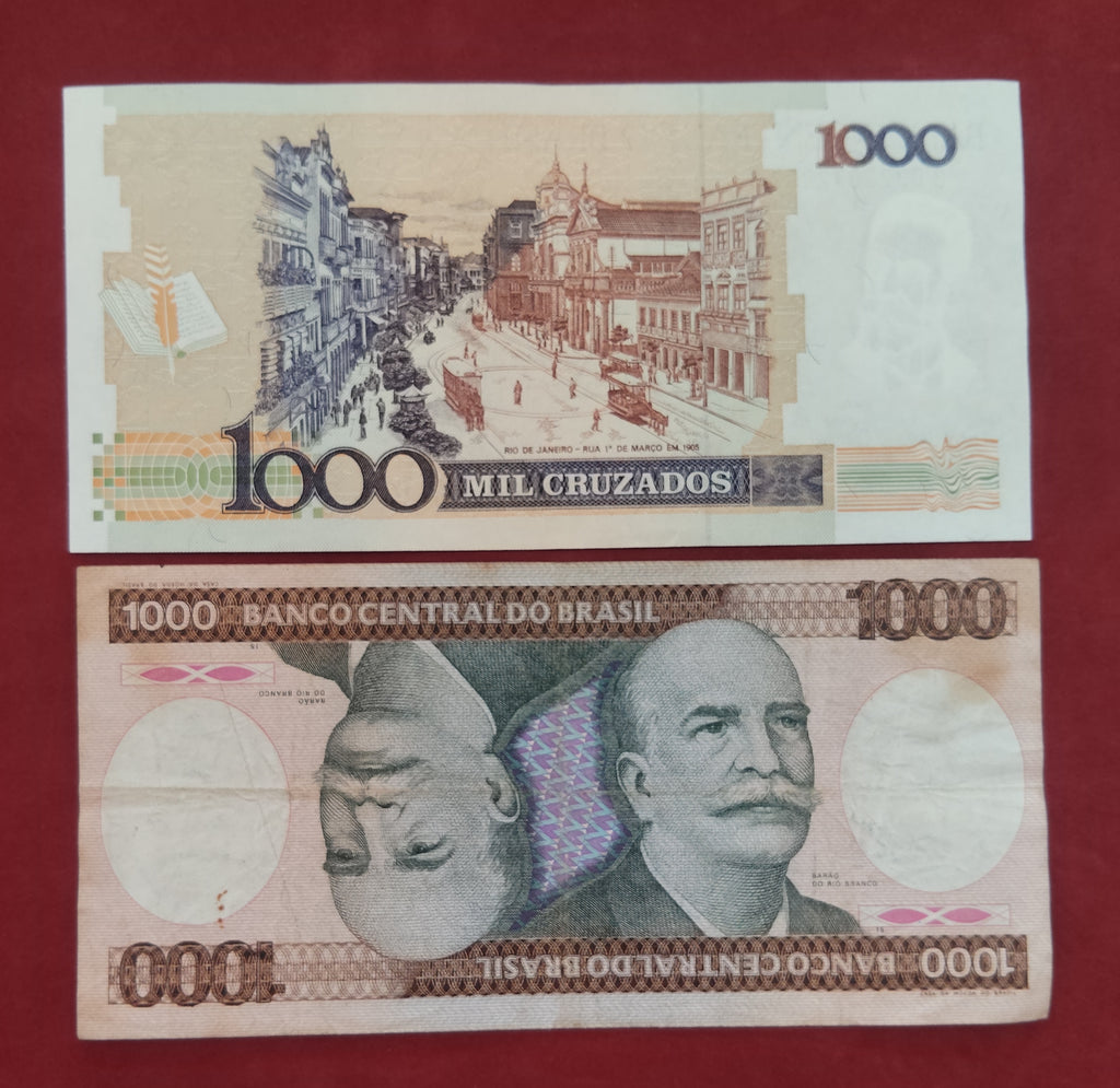 CENTRAL BANK OF BRASIL 1 ,20 REALS  50 ,100 ,500 ,1000 CRUZEIROS (D545)