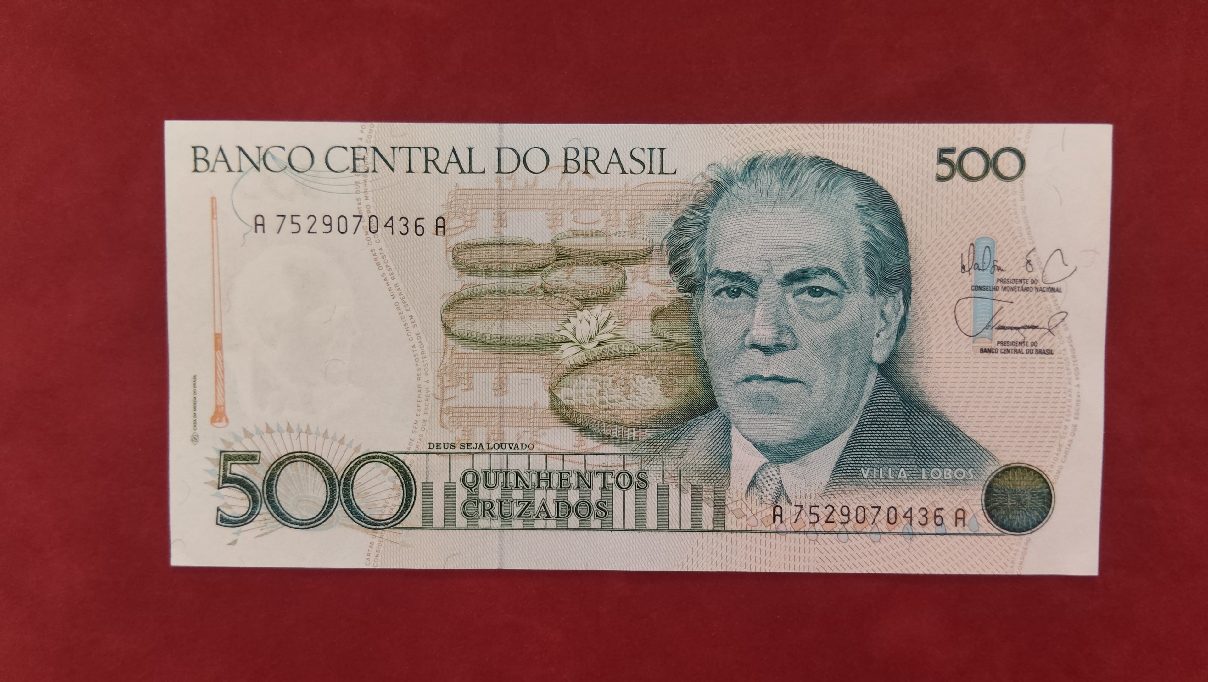 CENTRAL BANK OF BRASIL 500 CRUZADOS (D545)