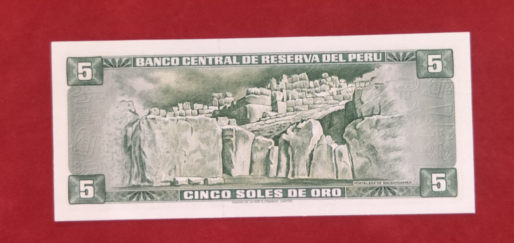 CENTRAL RESERVE BANK OF PERU 5 SOLES DE ORO (366)