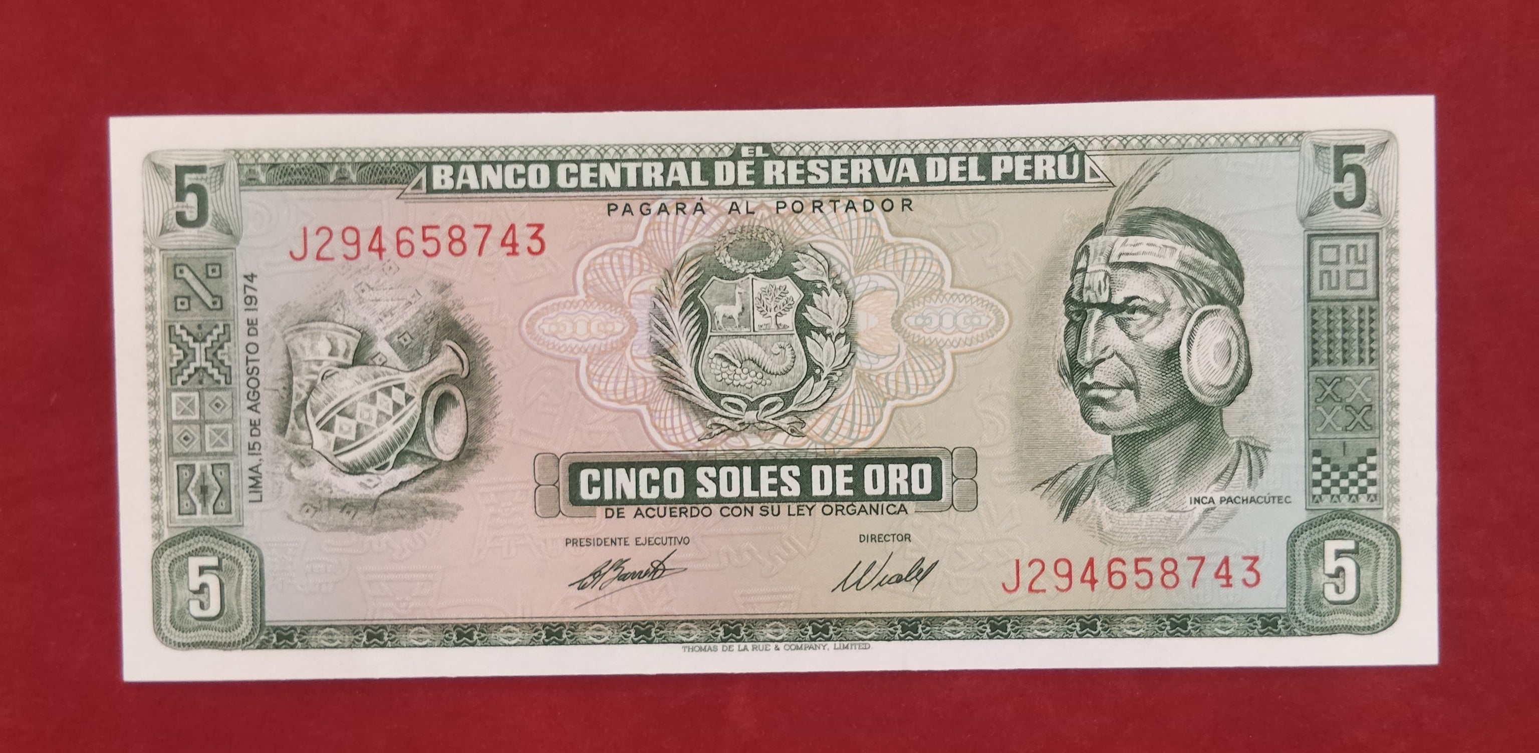 CENTRAL RESERVE BANK OF PERU 5 SOLES DE ORO (366)
