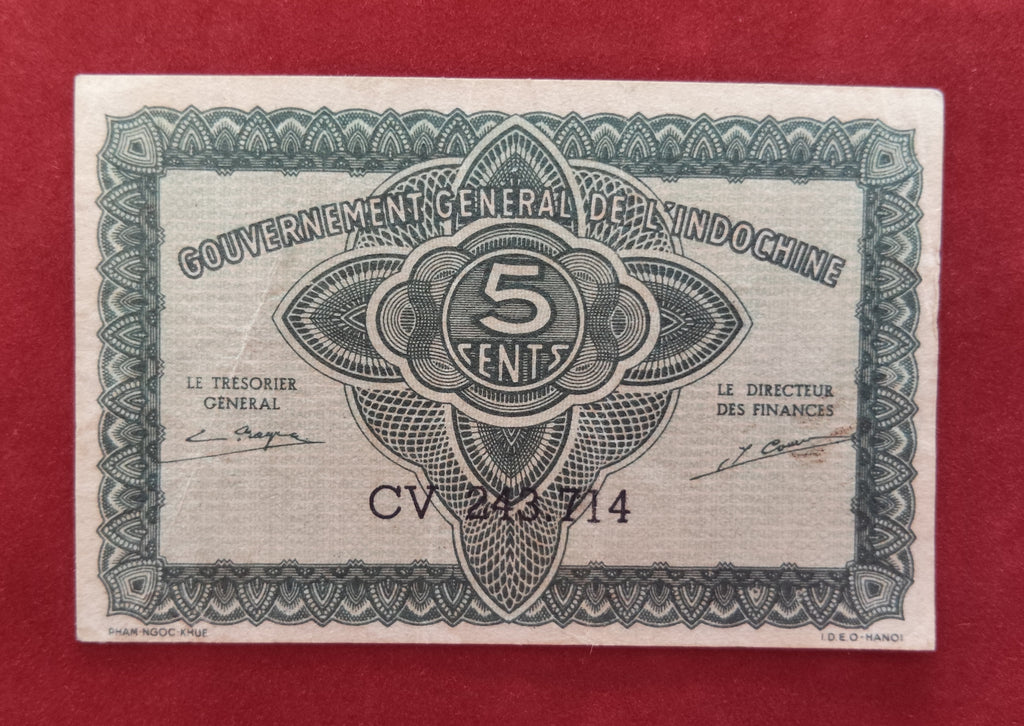 GENERAL GOVERNMENT BANK OF INDOCHINE 5 CENTS (V186)