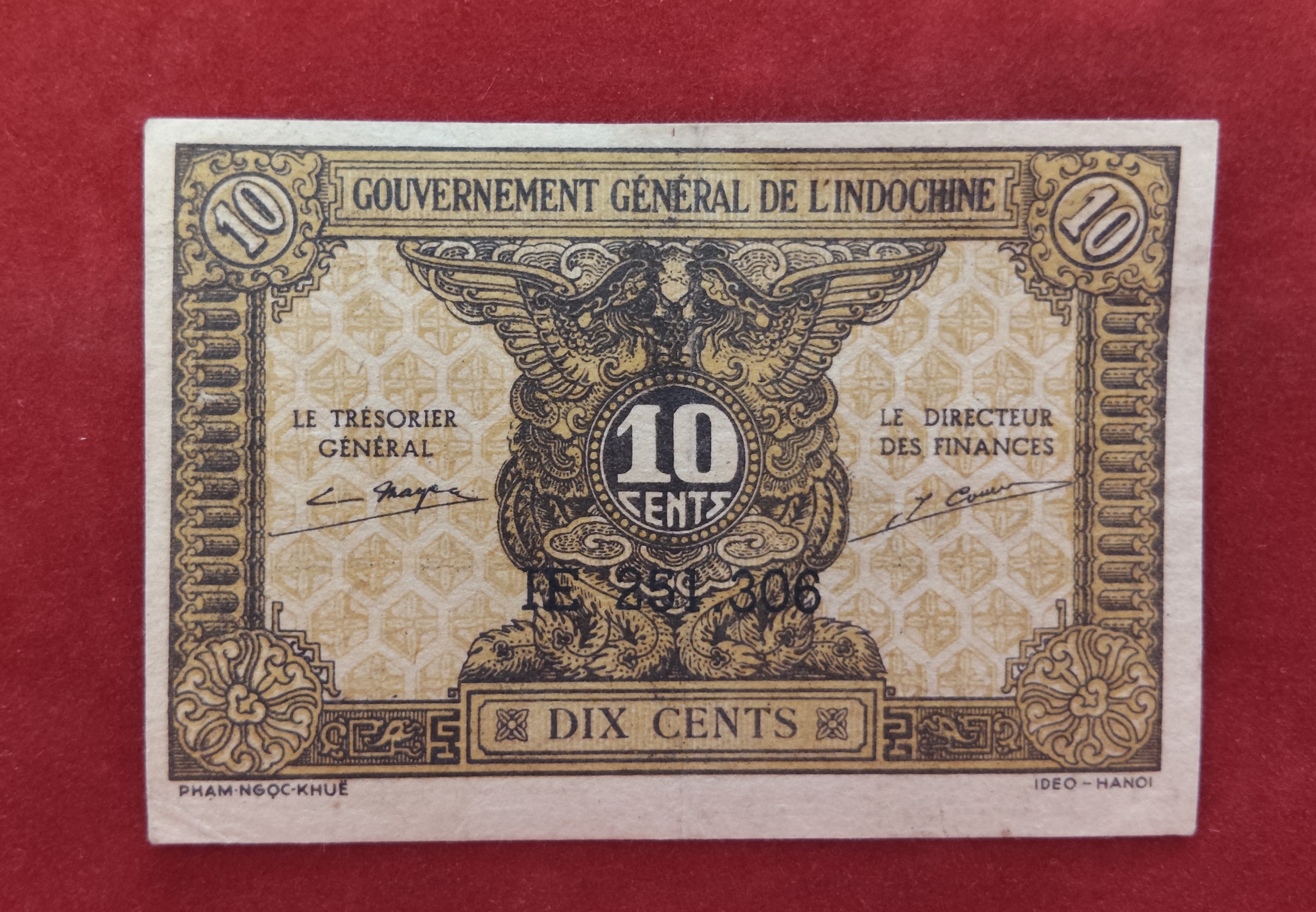 GENERAL GOVERNMENT BANK OF INDOCHINE 10 CENTS (D354)