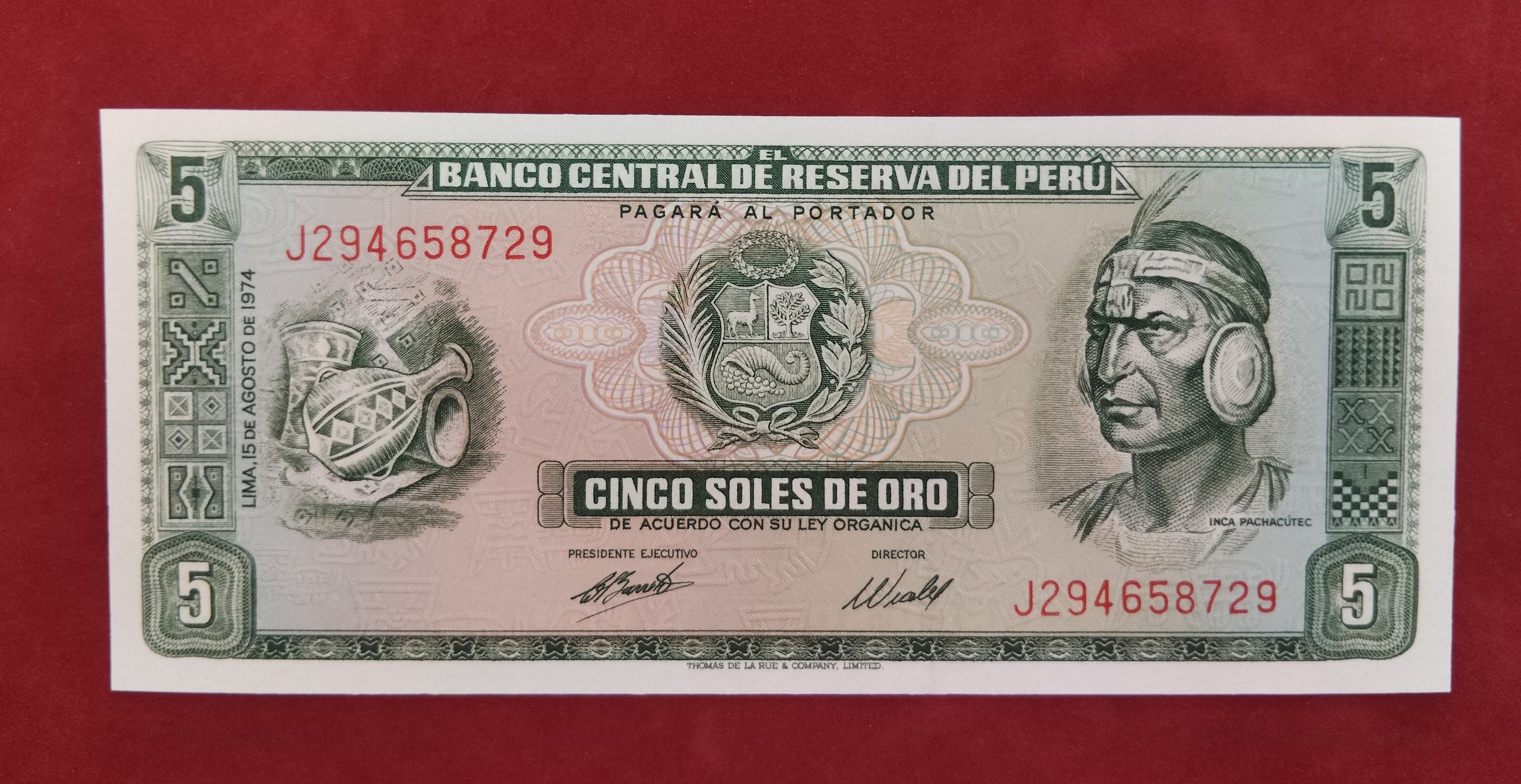 CENTRAL RESERVE BANK OF PERU 5 SOLES DE ORO (283)