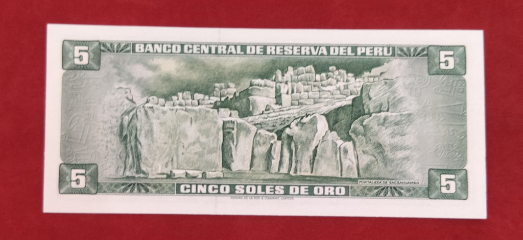 CENTRAL RESERVE BANK OF PERU 5 SOLES DE ORO (283)