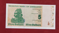 RESERVE BANK OF ZIMBABWE 5 DOLLARS (282)