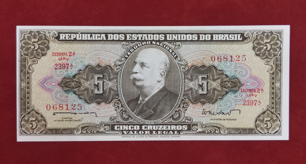 NATIONAL BANK OF TREASURY 5 CRUZEIROS (397)