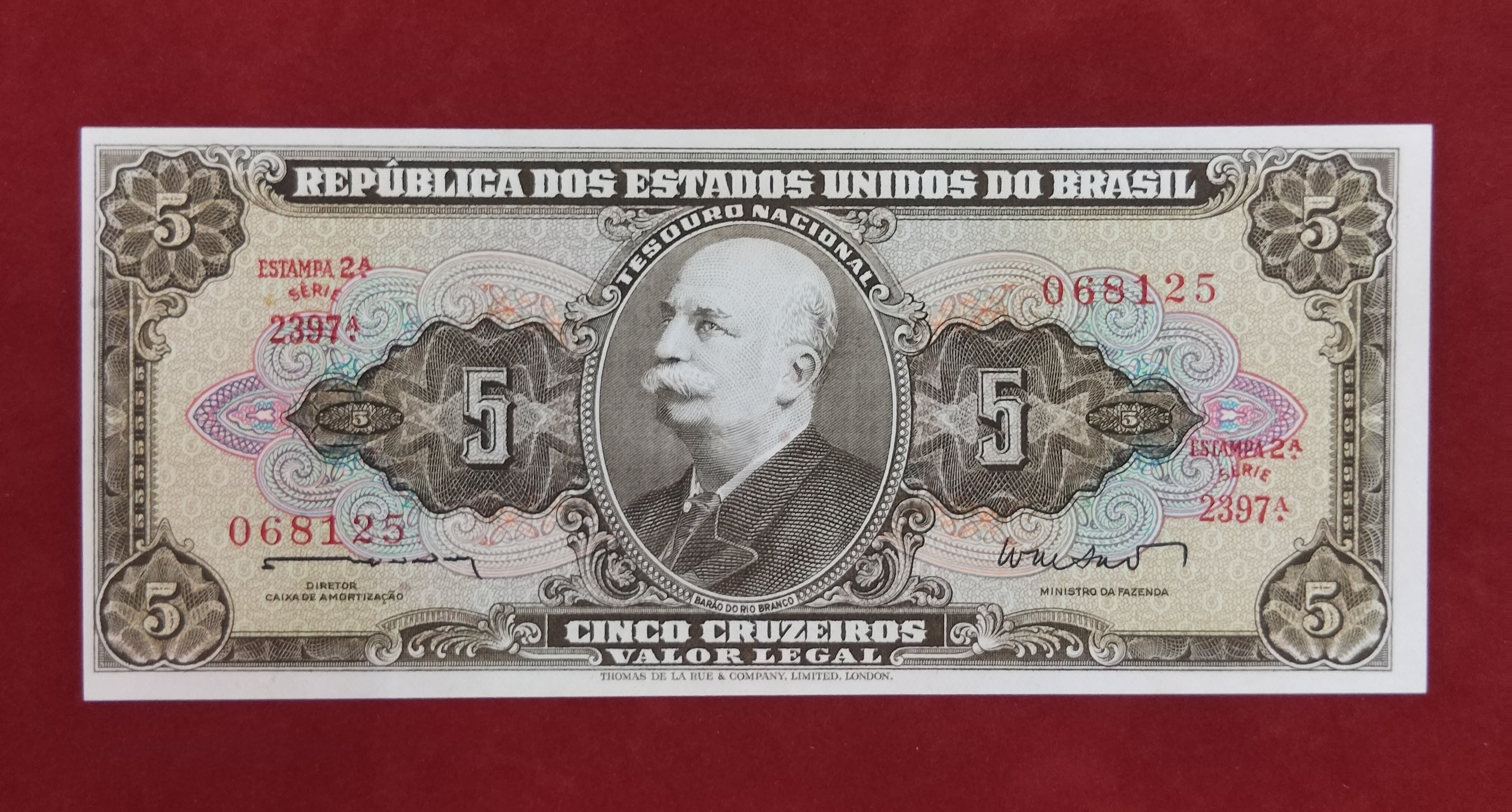 NATIONAL BANK OF TREASURY 5 CRUZEIROS (397)