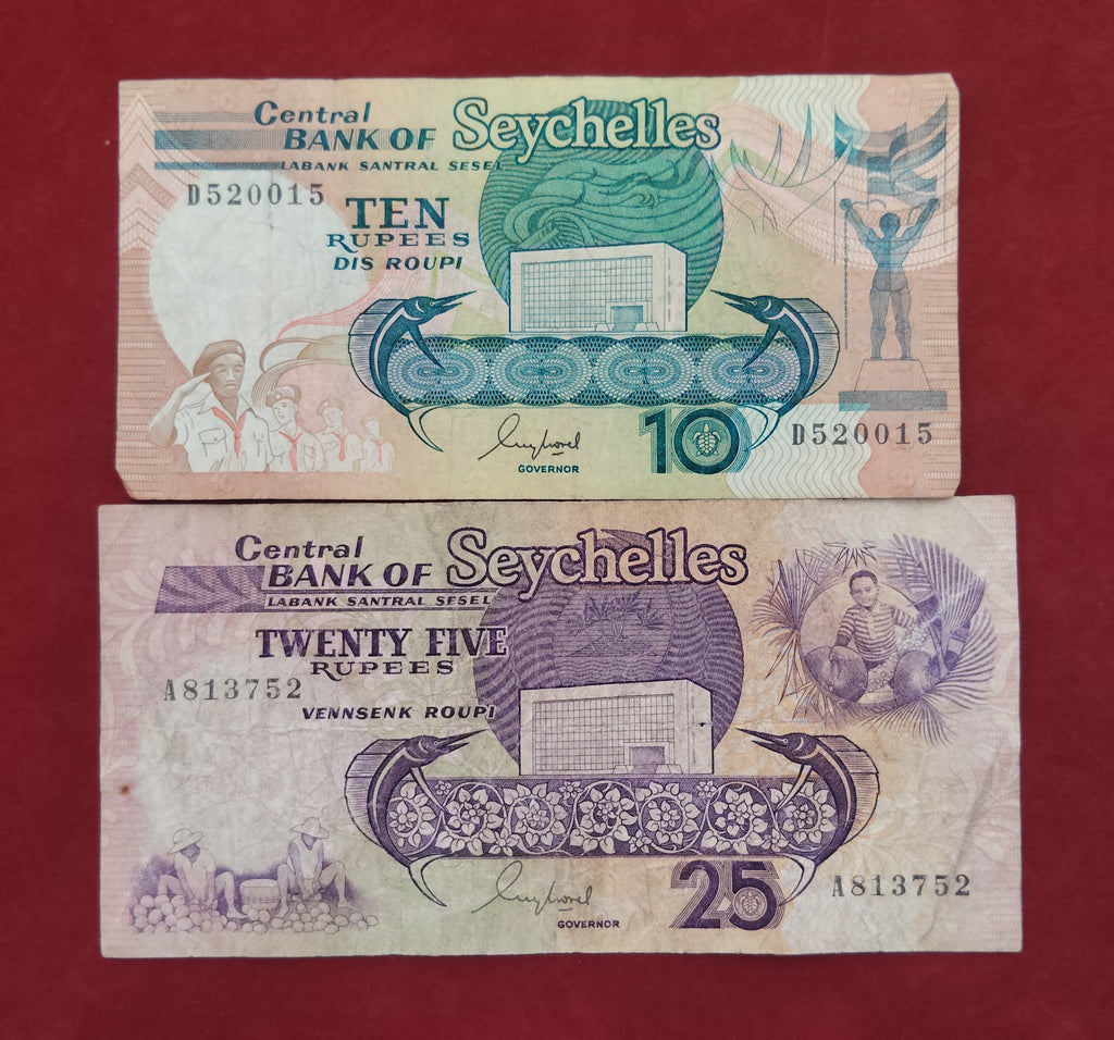 CENTRAL BANK OF SEYCHELLES 10 ,25 RUPEES (C761)
