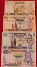 BANK OF ZAMBIA 2, 5, 10, 100 KWACHA (C423)