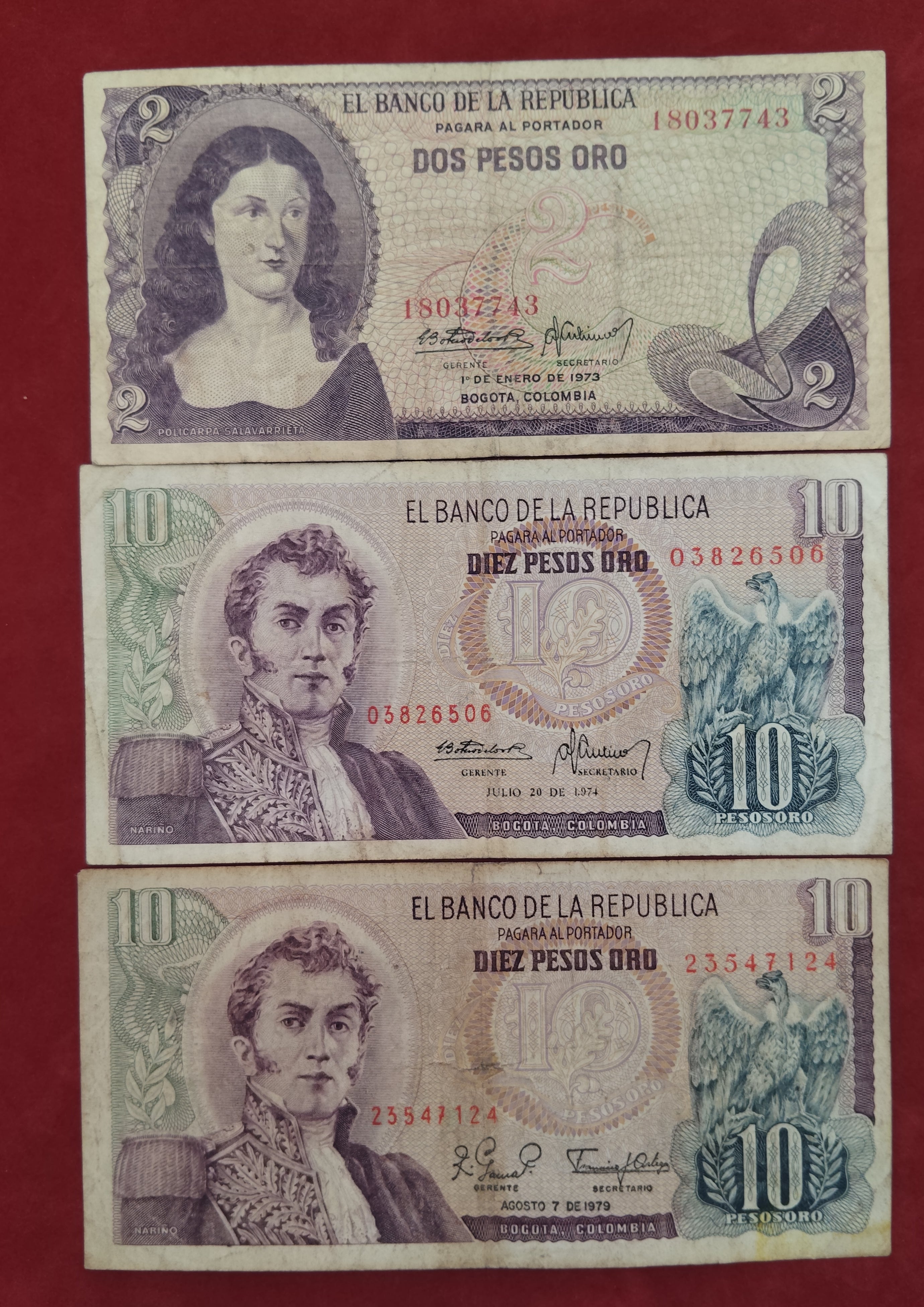 REPUBLIC BANK OF COLAMBIA 2 ,10 PESOS ORO (C994)