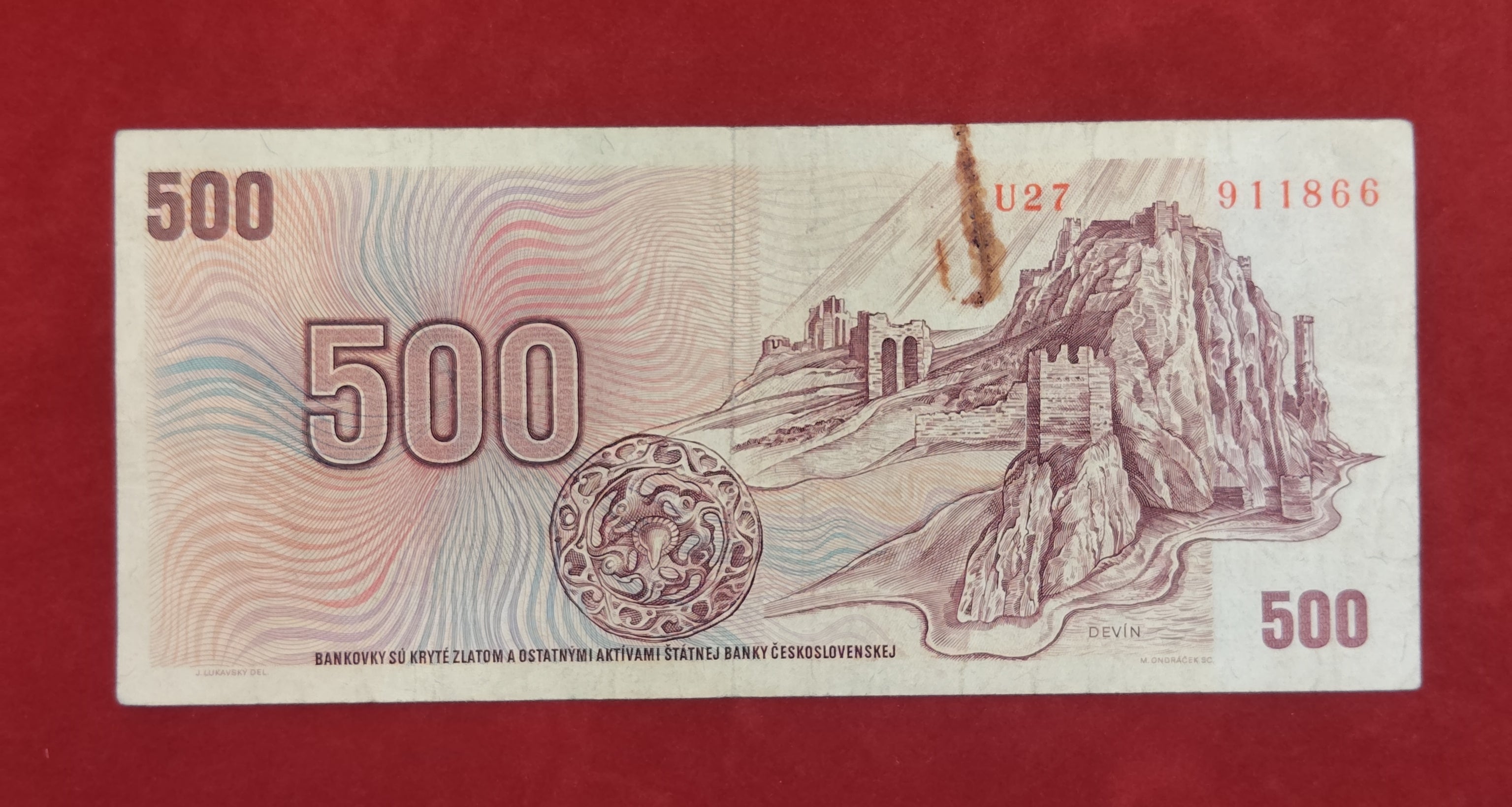 STATE BANK OF CZECHOSLOVAKIA 500 KORUN (D476)