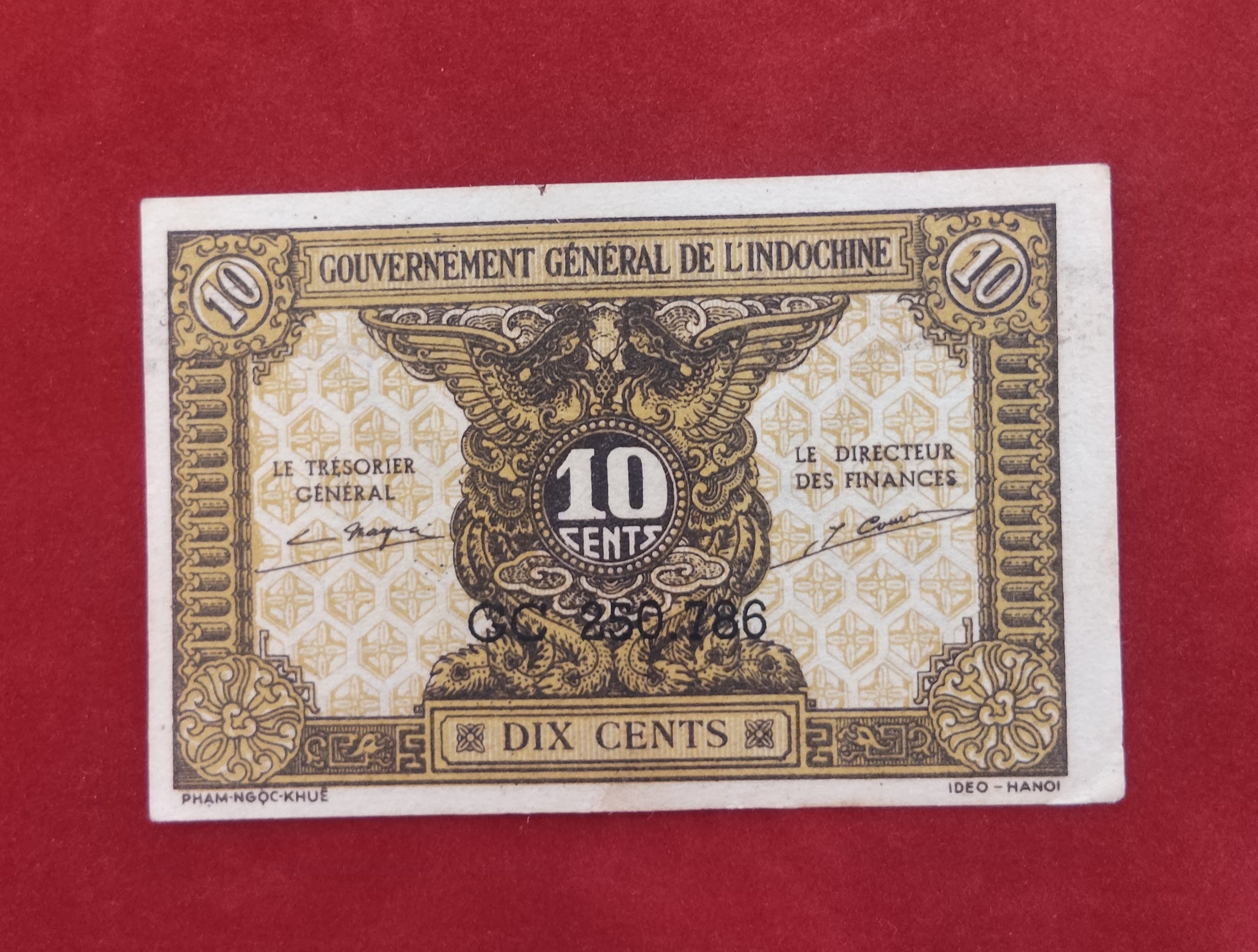 GENERAL GOVERNMENT BANK OF INDOCHINE 10 CENTS (V188)