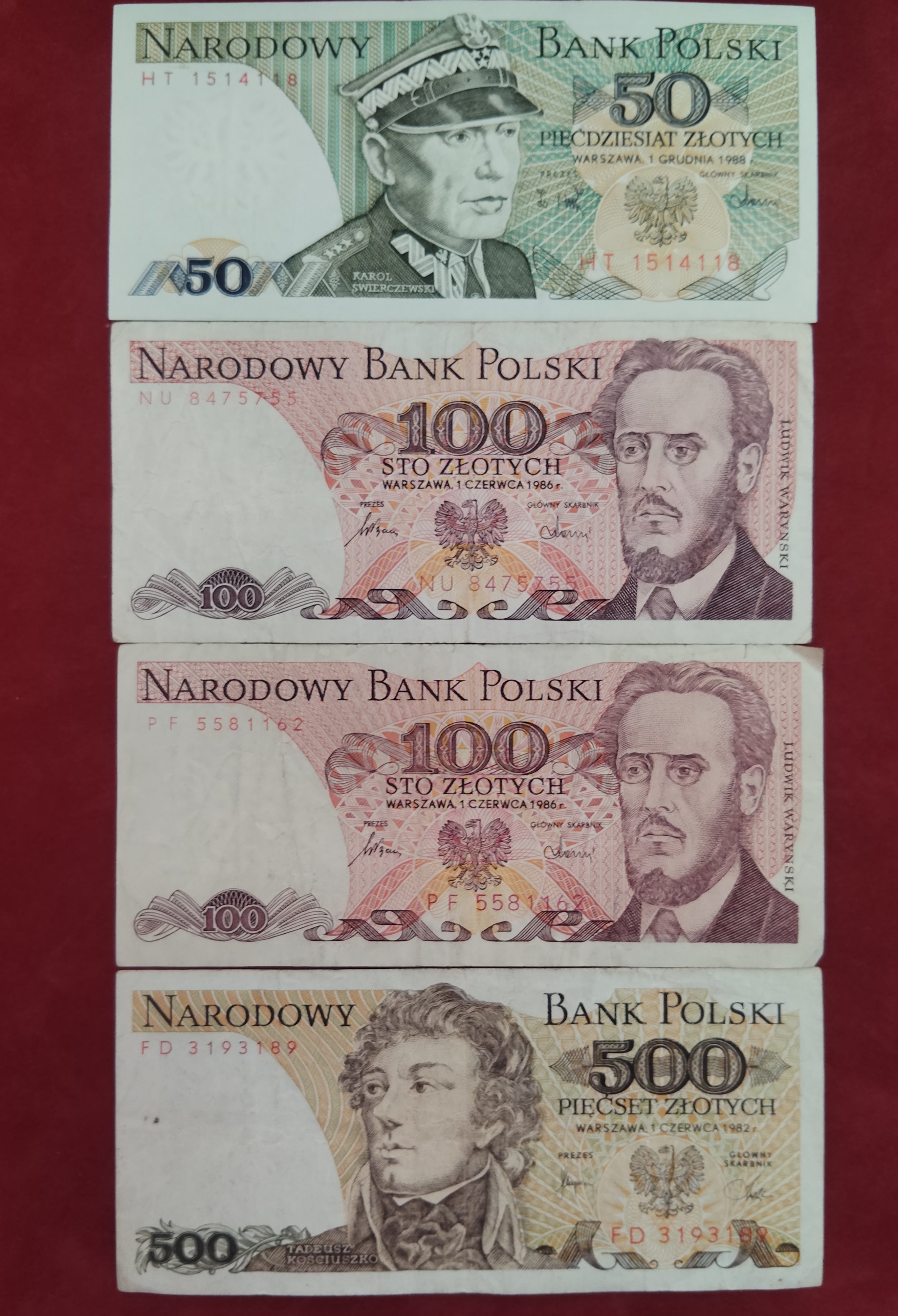 NATIONAL BANK OF POLAND 50 ,100 ,500 ,1000 ,2000 ,5000 ,10000 ZLOTYCH (D405)