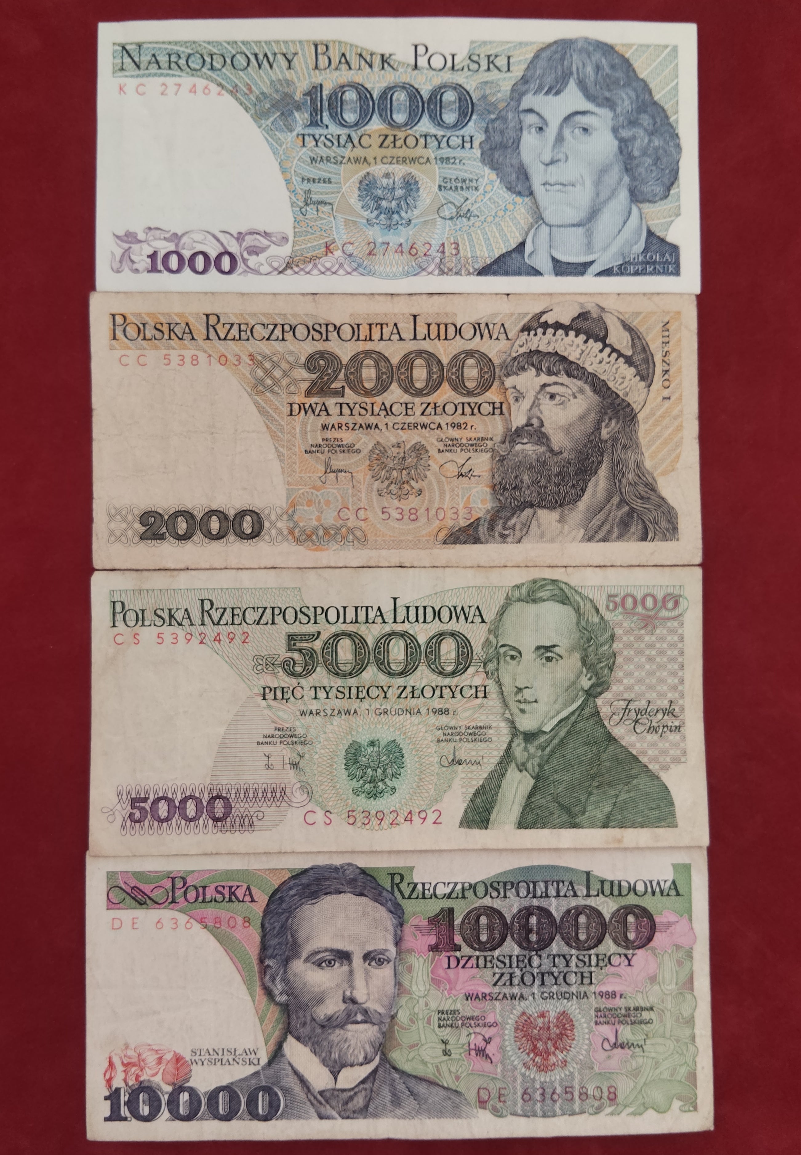 NATIONAL BANK OF POLAND 50 ,100 ,500 ,1000 ,2000 ,5000 ,10000 ZLOTYCH (D405)