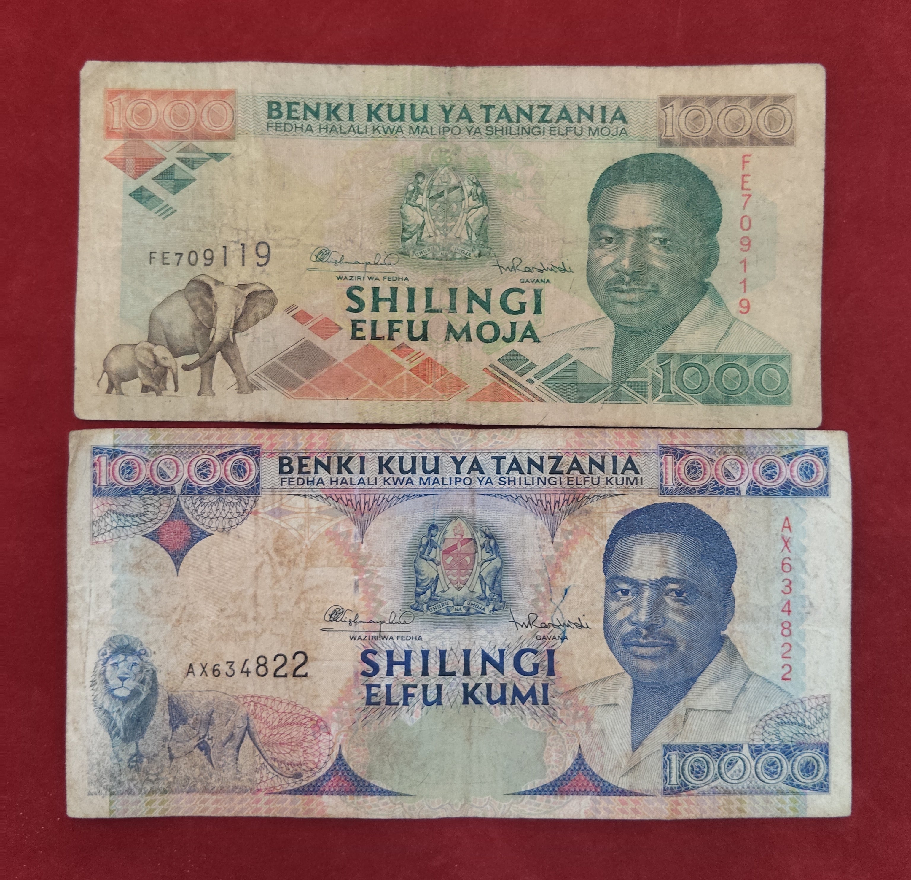 NATIONAL BANK OF TANZANIA 1000 ,10000 SHILLINGS (Y115)