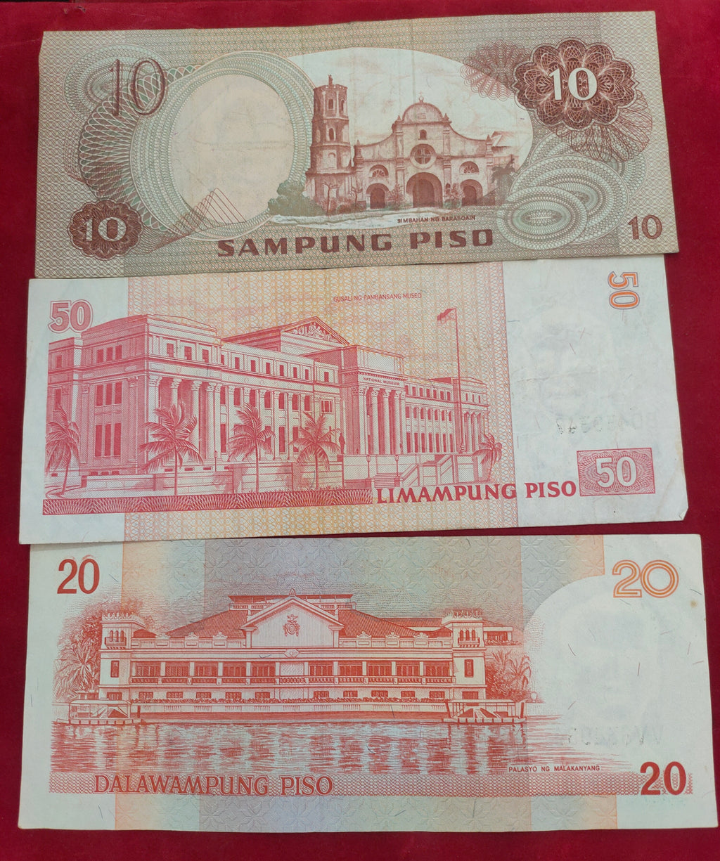 CENTRAL BANK OF PHILIPPINES 10, 20, 50 PISO (D742)