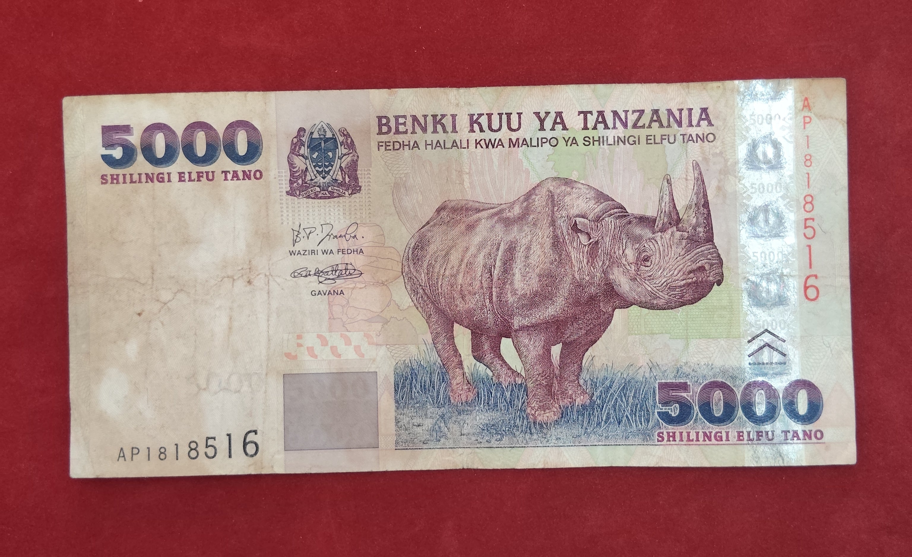 BANK OF TANZANIA 5000 SHILLINGS (D883)