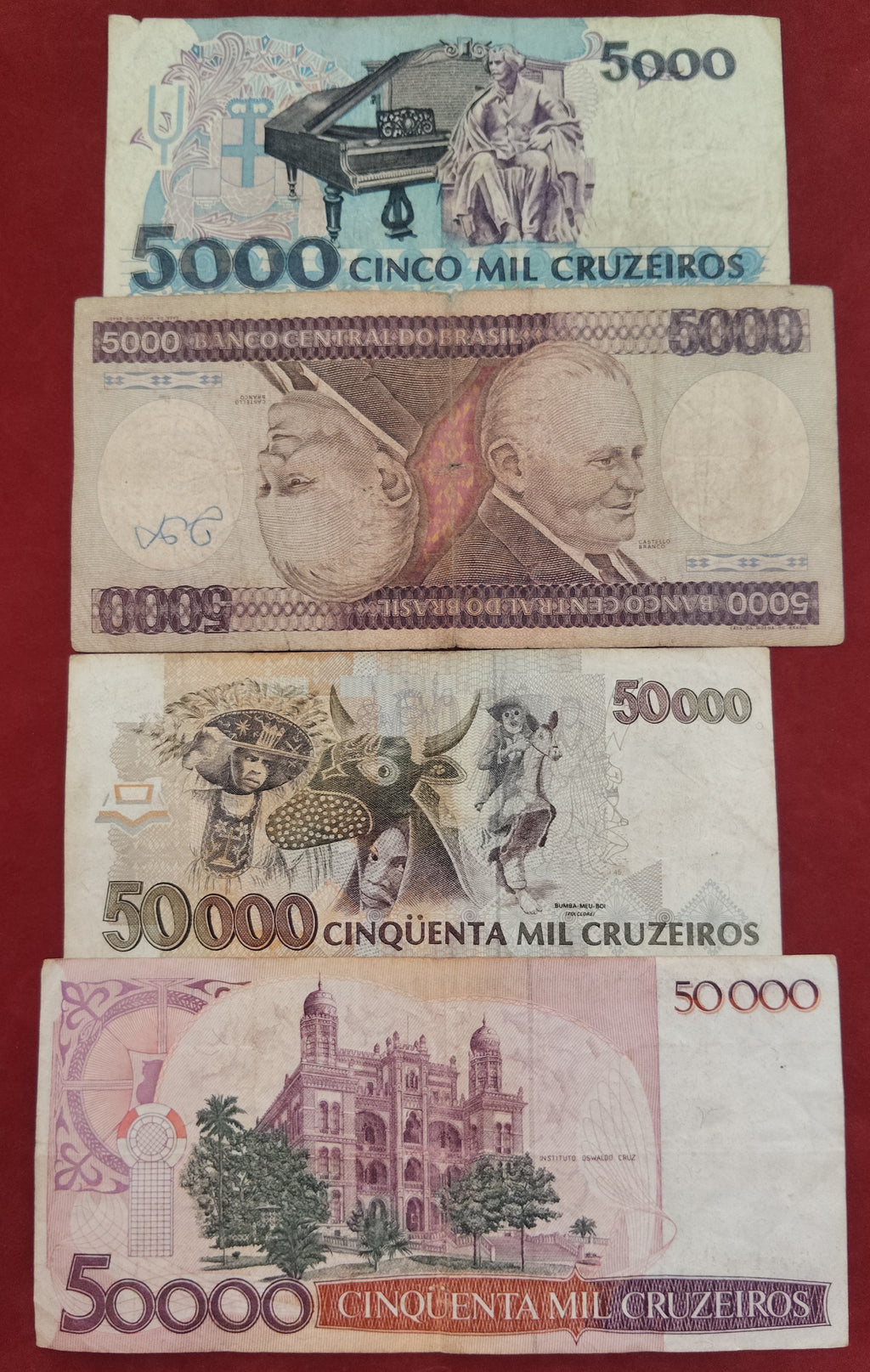 CENTRAL BANK OF BRASIL 5000 ,50000 CRUZEIROS (D536)
