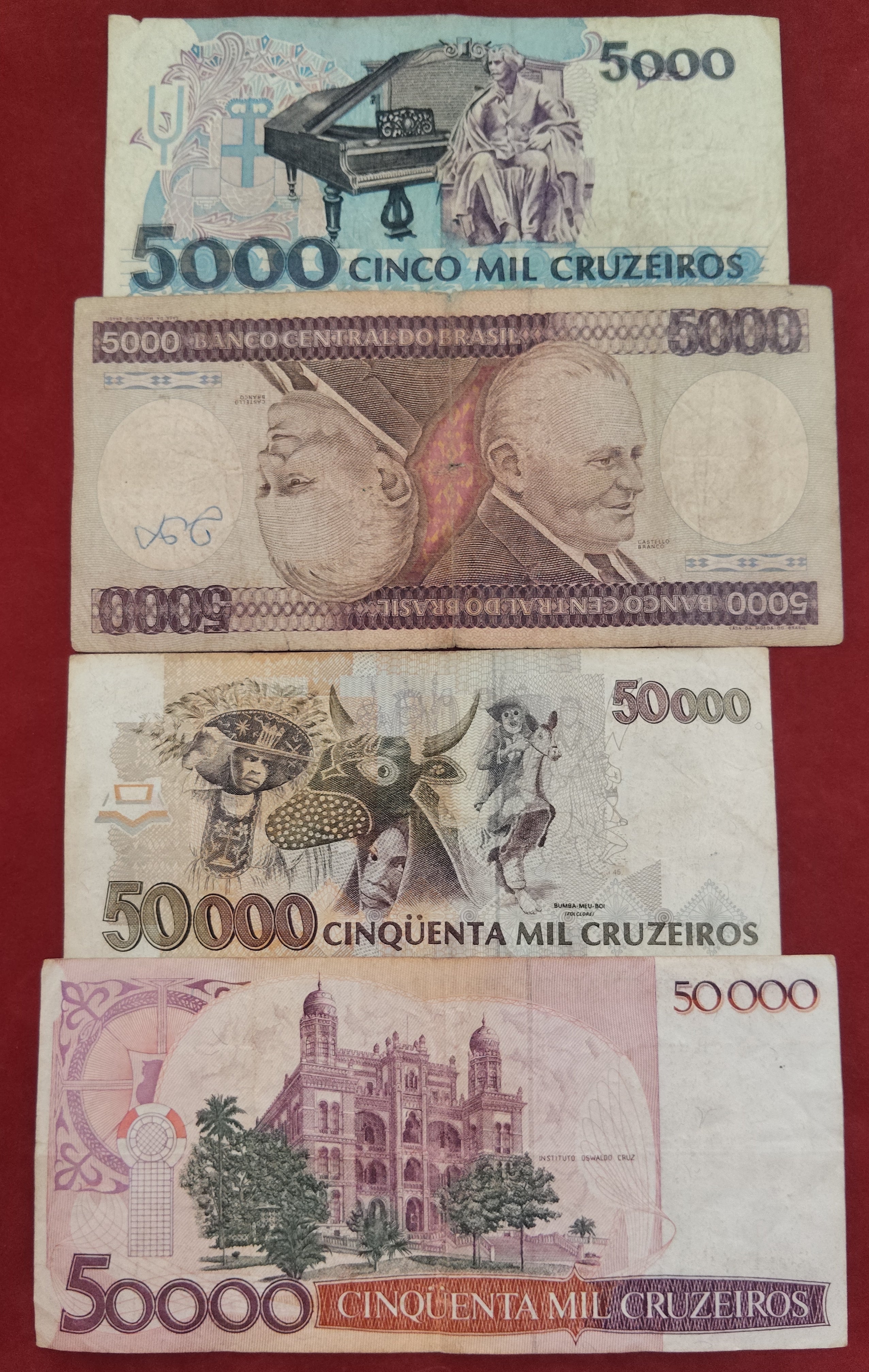 CENTRAL BANK OF BRASIL 5000 ,50000 CRUZEIROS (D536)