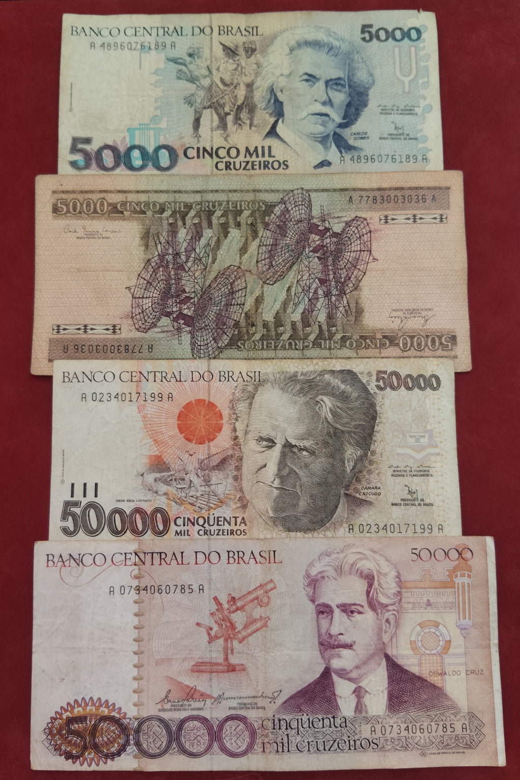 CENTRAL BANK OF BRASIL 5000 ,50000 CRUZEIROS (D536)