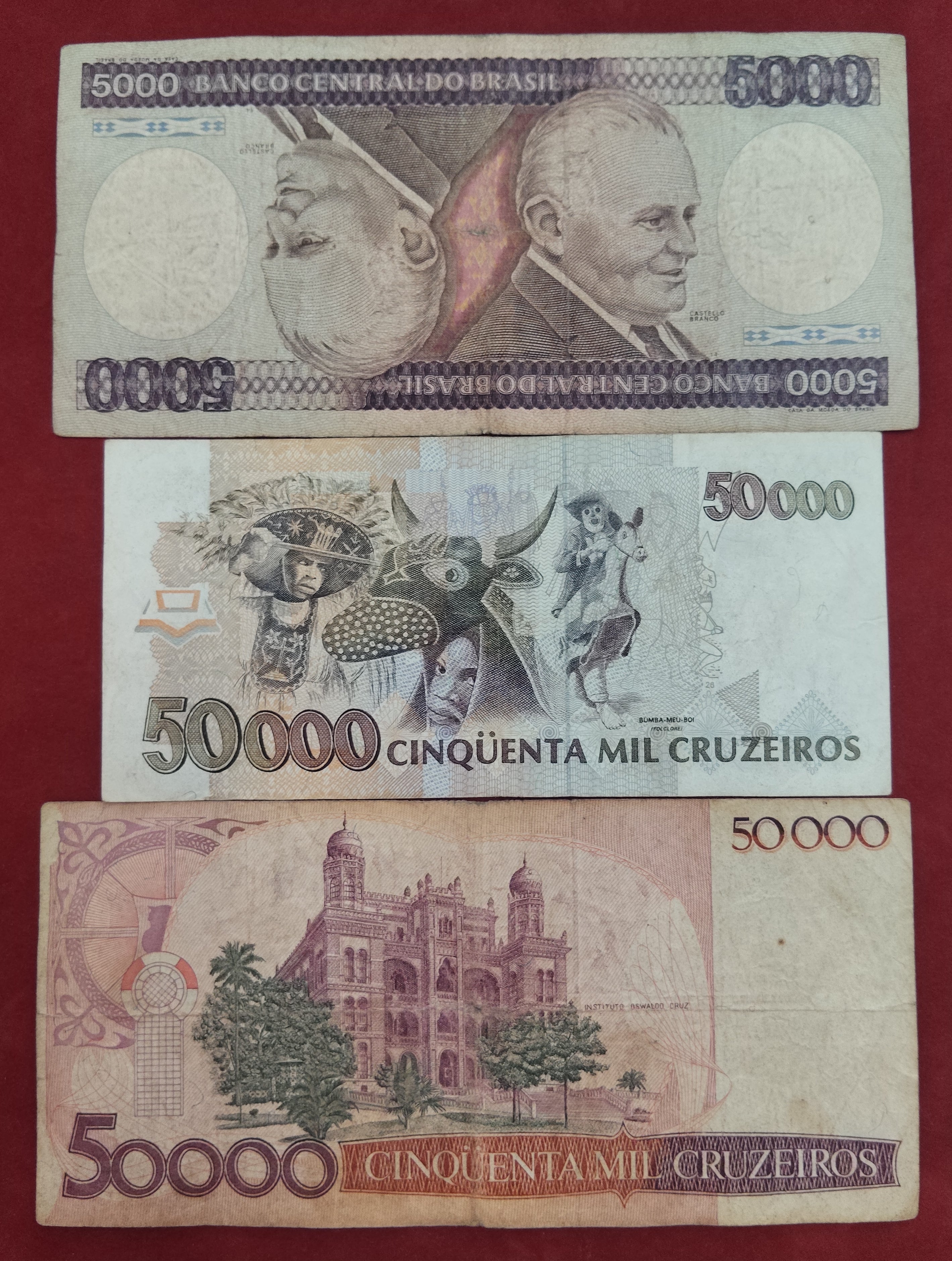 CENTRAL BANK OF BRASIL 5000 ,50000 CRUZEIROS (D536)