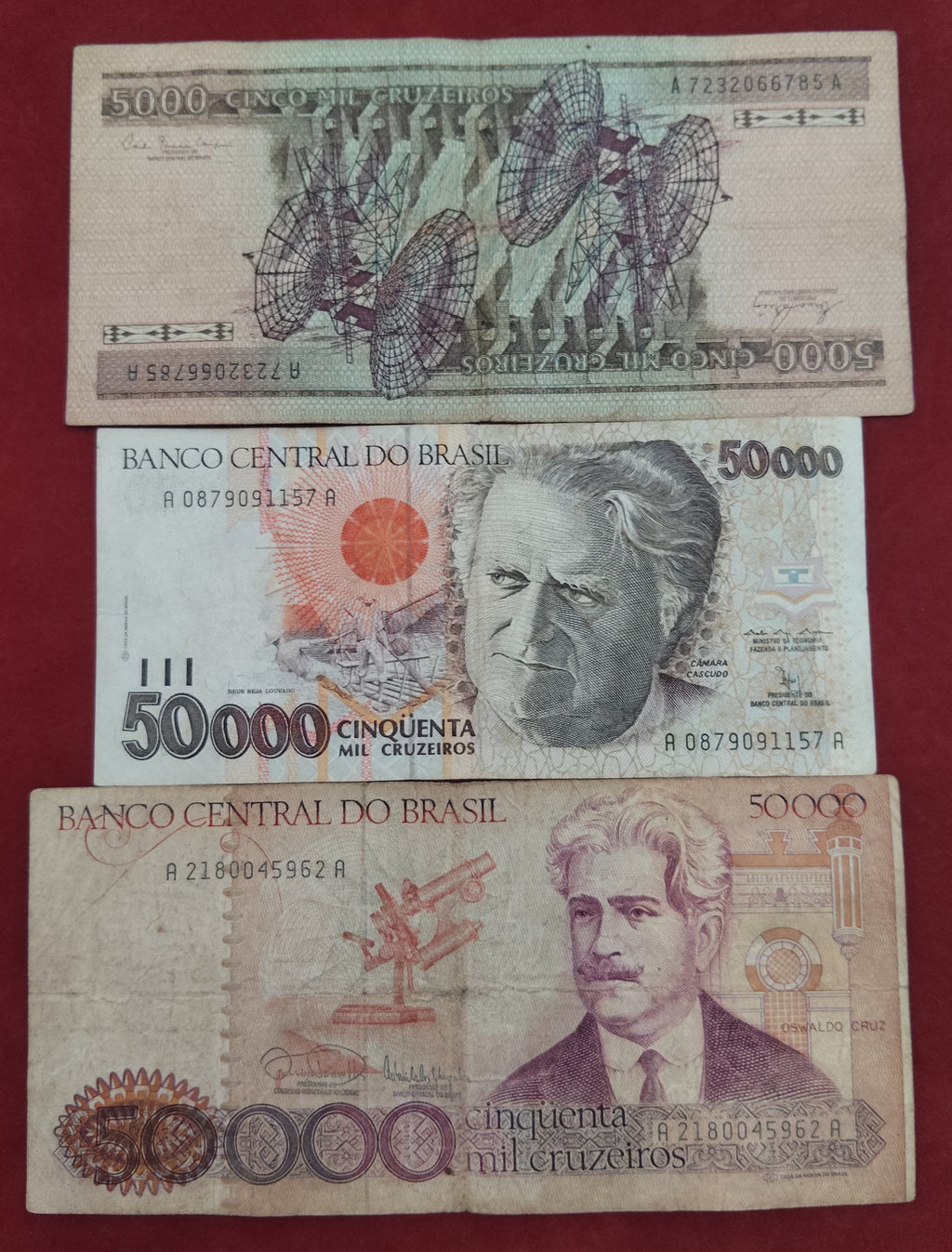 CENTRAL BANK OF BRASIL 5000 ,50000 CRUZEIROS (D536)