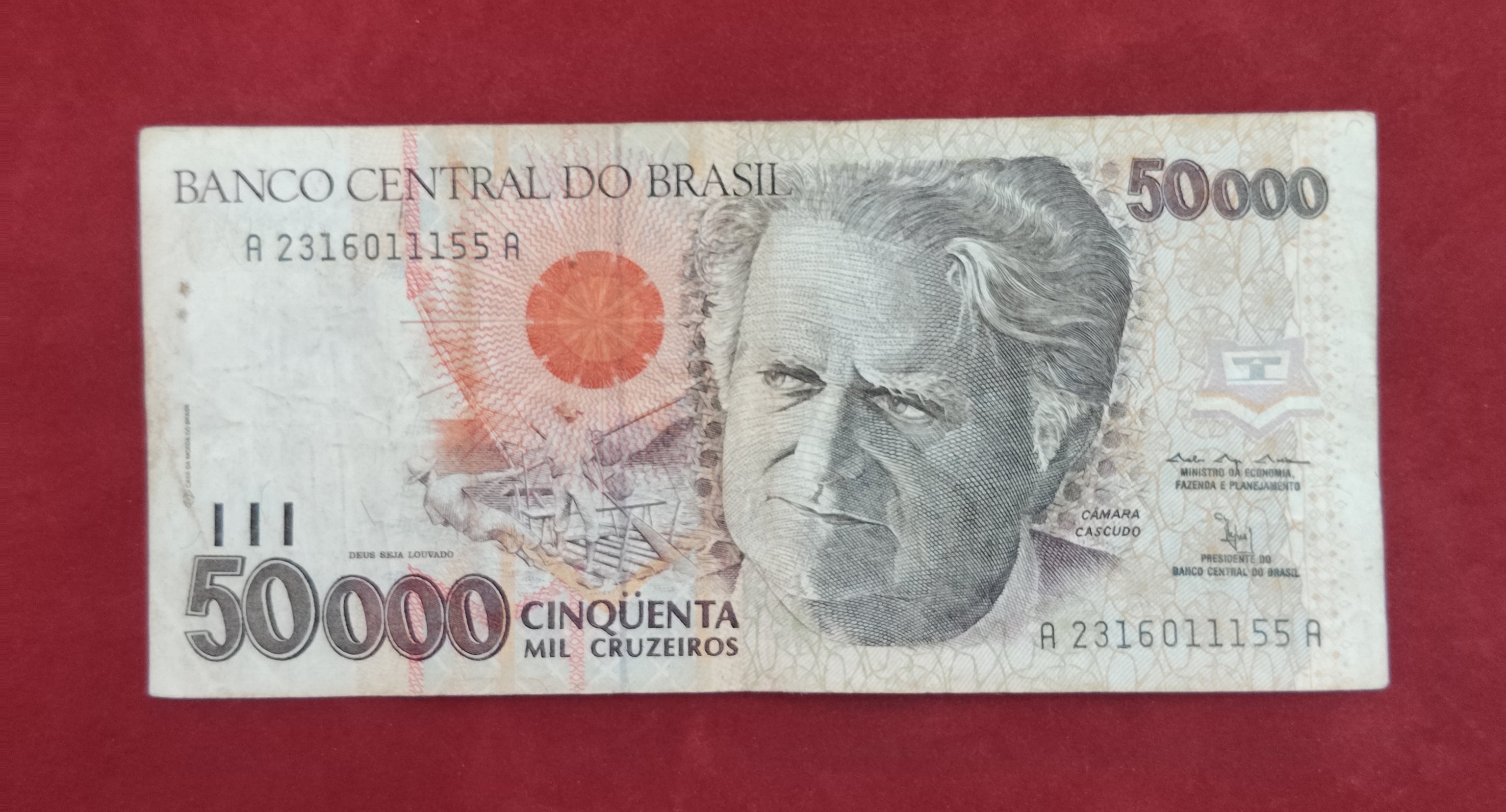 CENTRAL BANK OF BRASIL 50000 CRUZEIROS (D536)