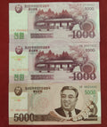CENTRAL BANK OF NORTH KOREA 1000 ,5000 WON (C225)