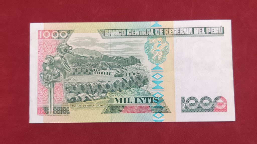 CENTRAL RESERVE BANK OF PERU 1000 INTIS (V441)