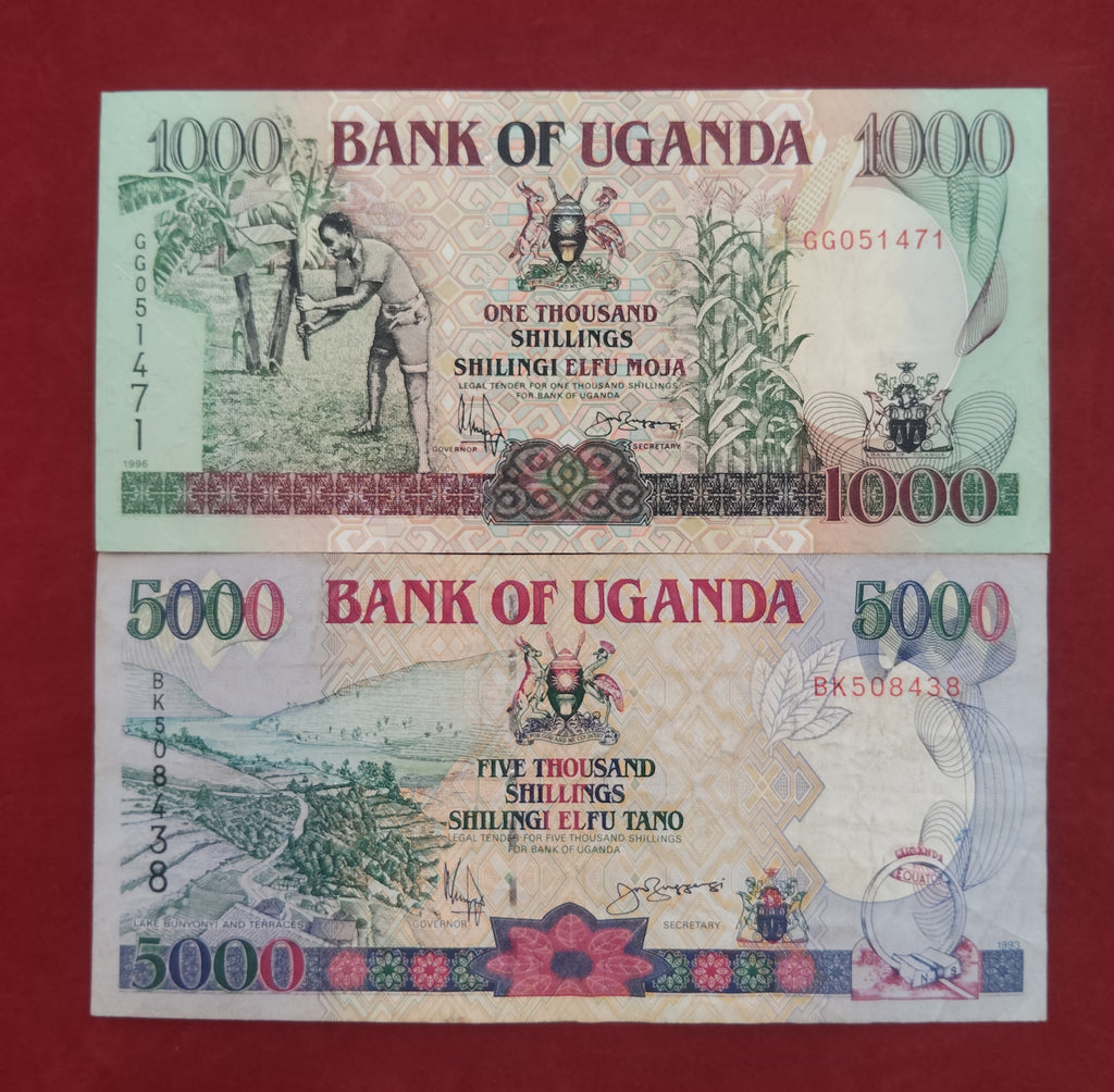 BANK OF UGANDA 1000 ,5000 SHILLINGS (C317)