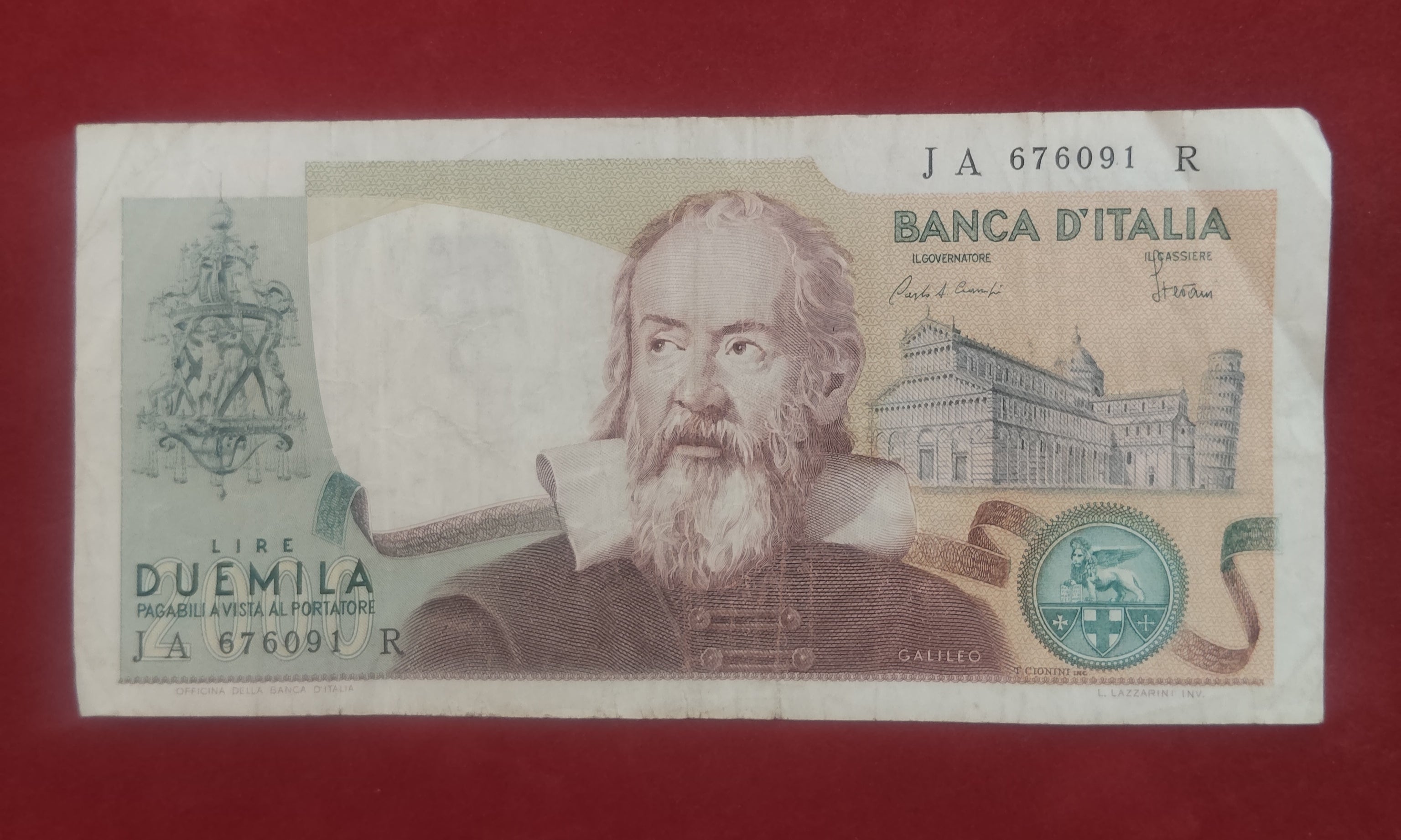 BANK OF ITALIA 2000 LIRE (D998)