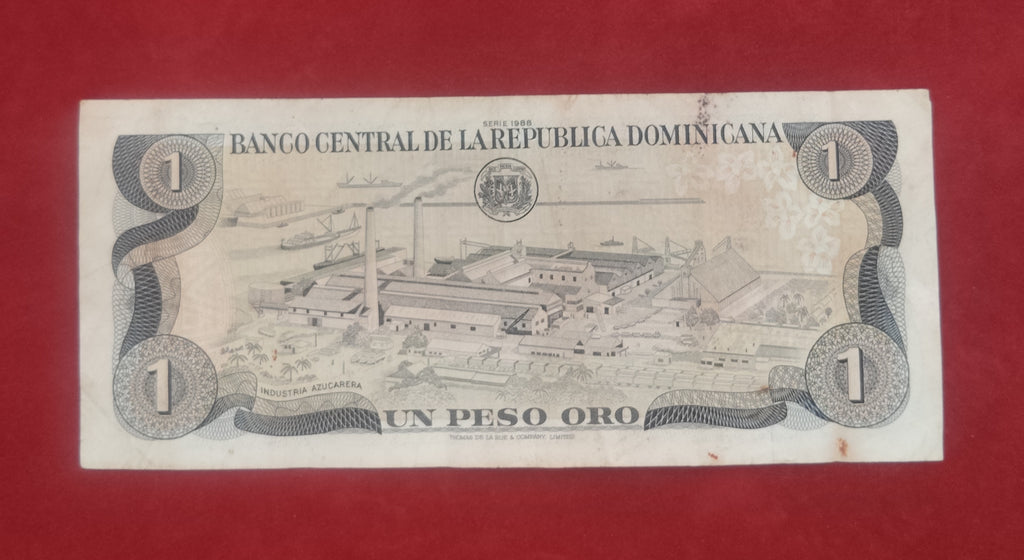 CENTRAL REPUBLIC BANK OF DOMINICAN 1 PESO ORO (D785)