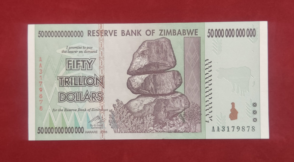 RESERVE BANK OF ZIMBABWE 50 000 000 000 000 TRILLION DOLLARS (C167)