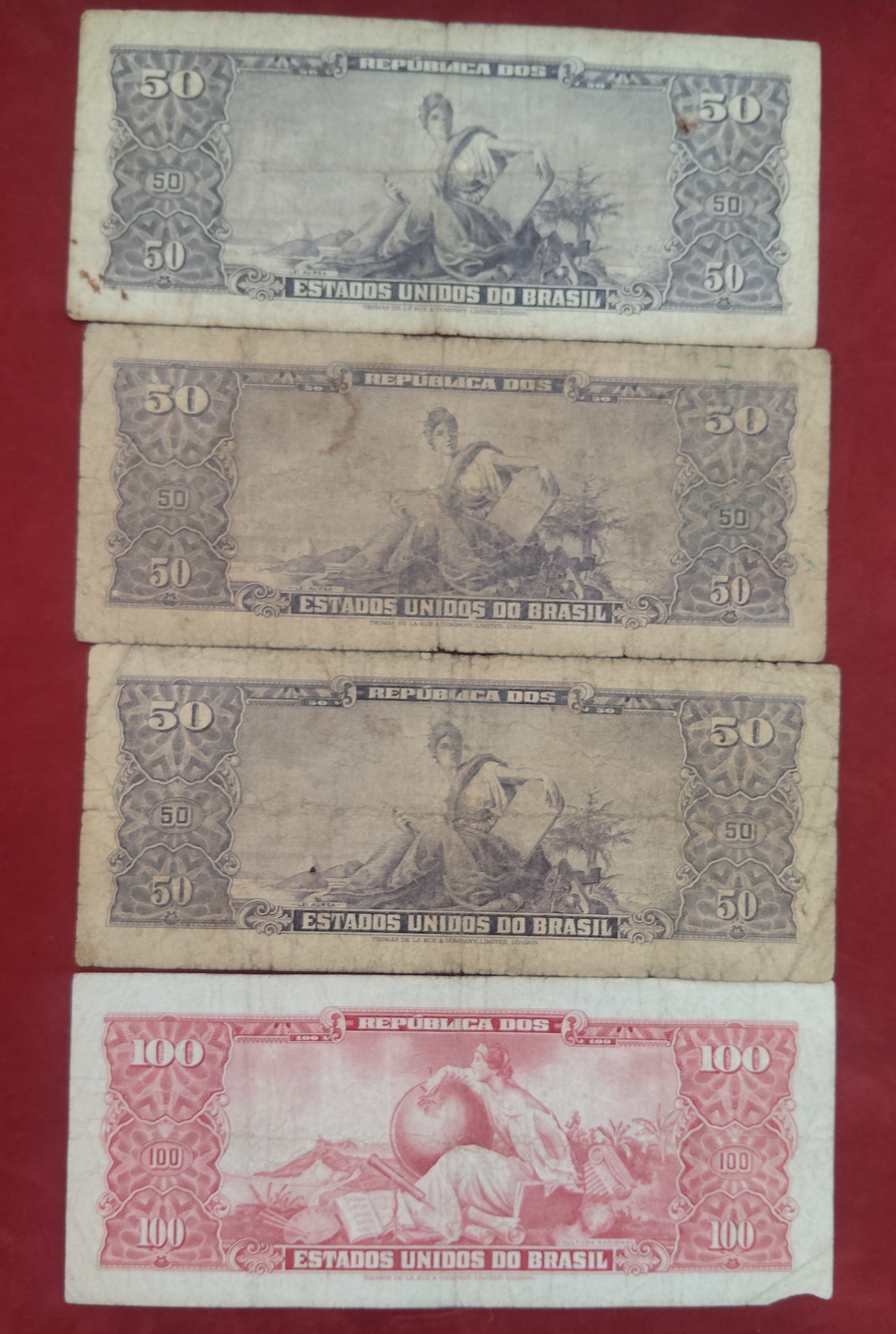 CENTRAL BANK OF BRASIL 50 ,100 CRUZEIROS (D706)