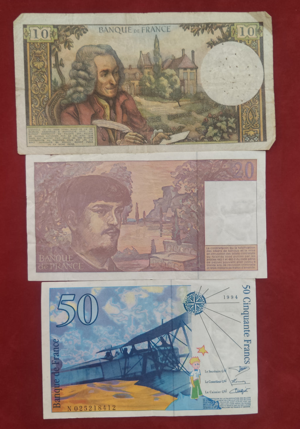 BANK OF FRANCE 10 ,20 ,50 FRANCS (Y219)
