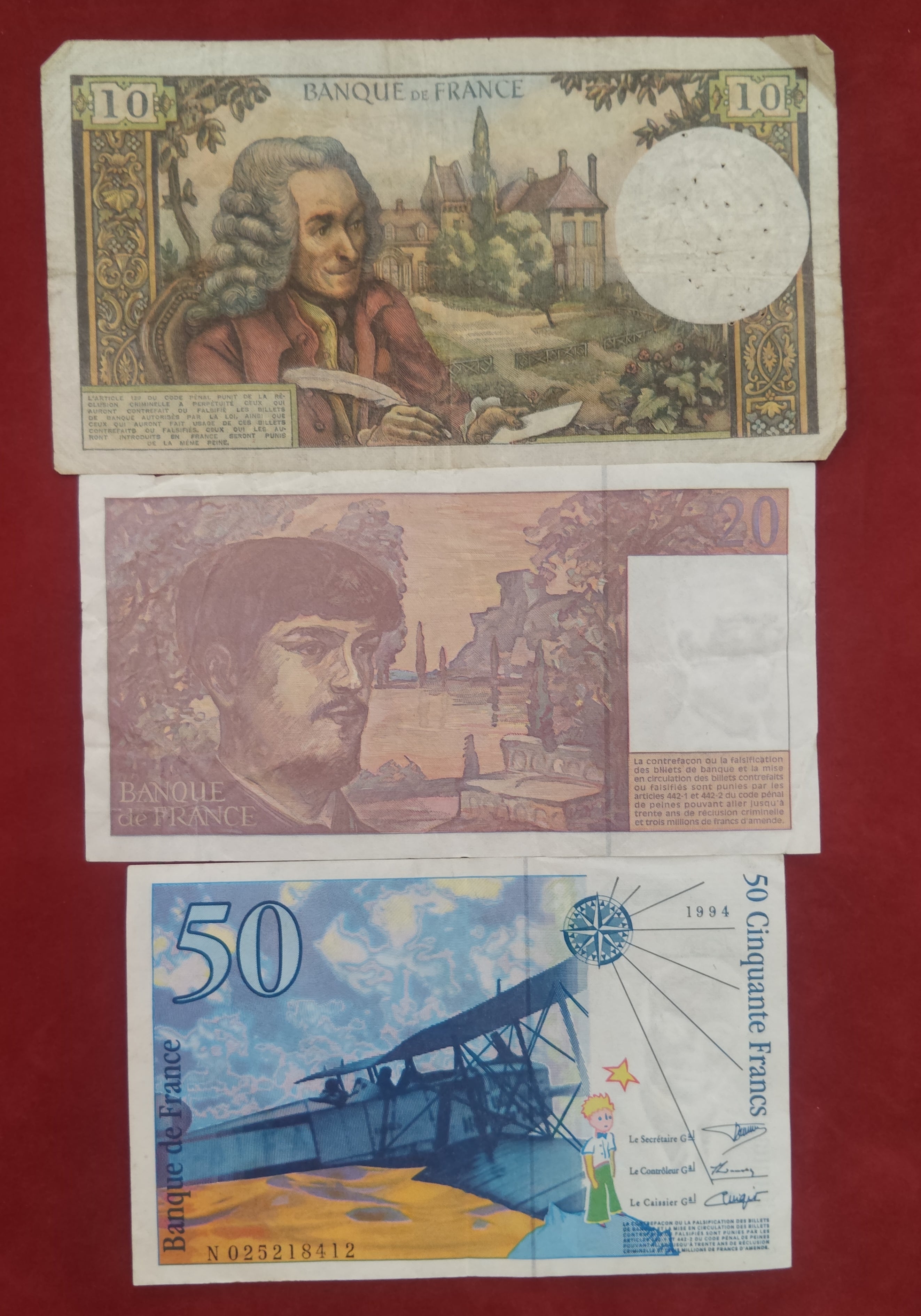 BANK OF FRANCE 10 ,20 ,50 FRANCS (Y219)