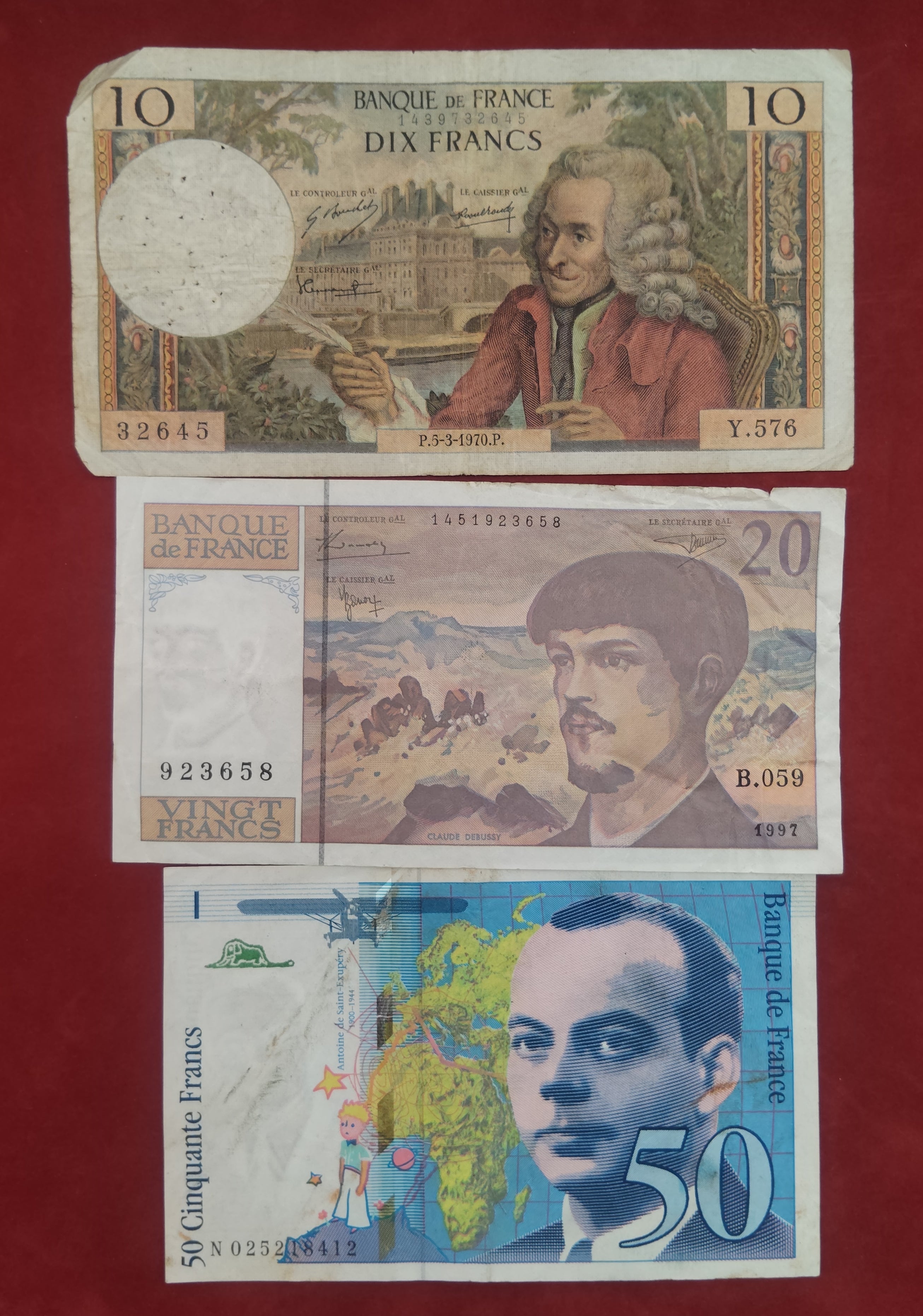 BANK OF FRANCE 10 ,20 ,50 FRANCS (Y219)