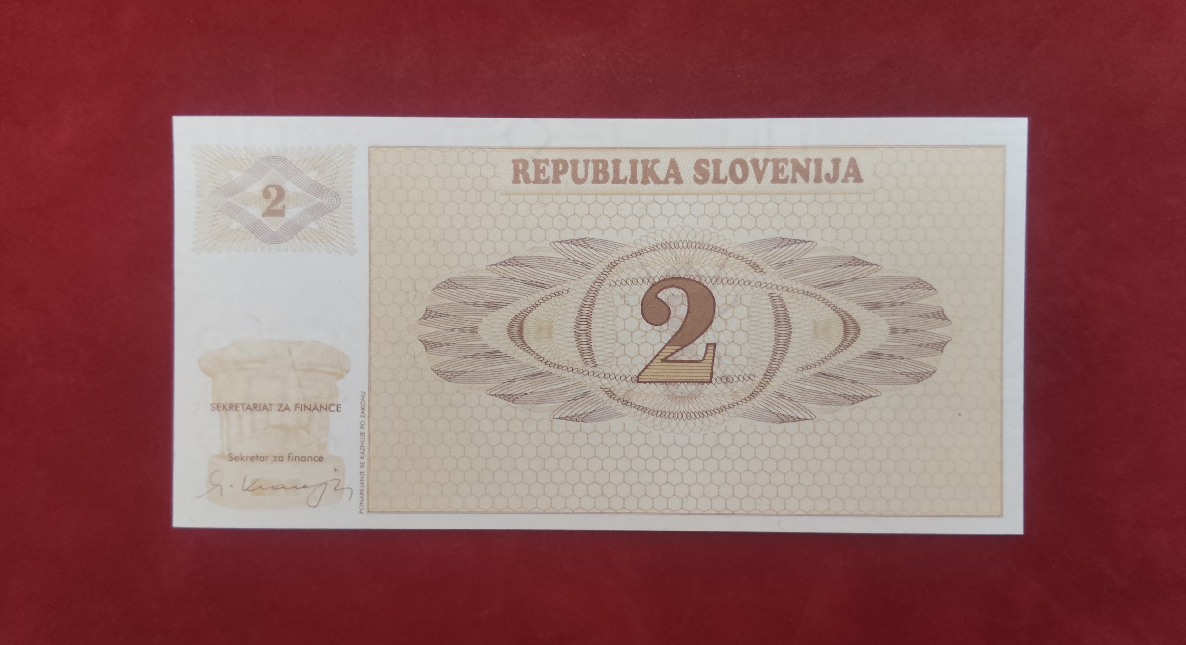 BANK OF SLOVENIA 2 TOLAR (317)