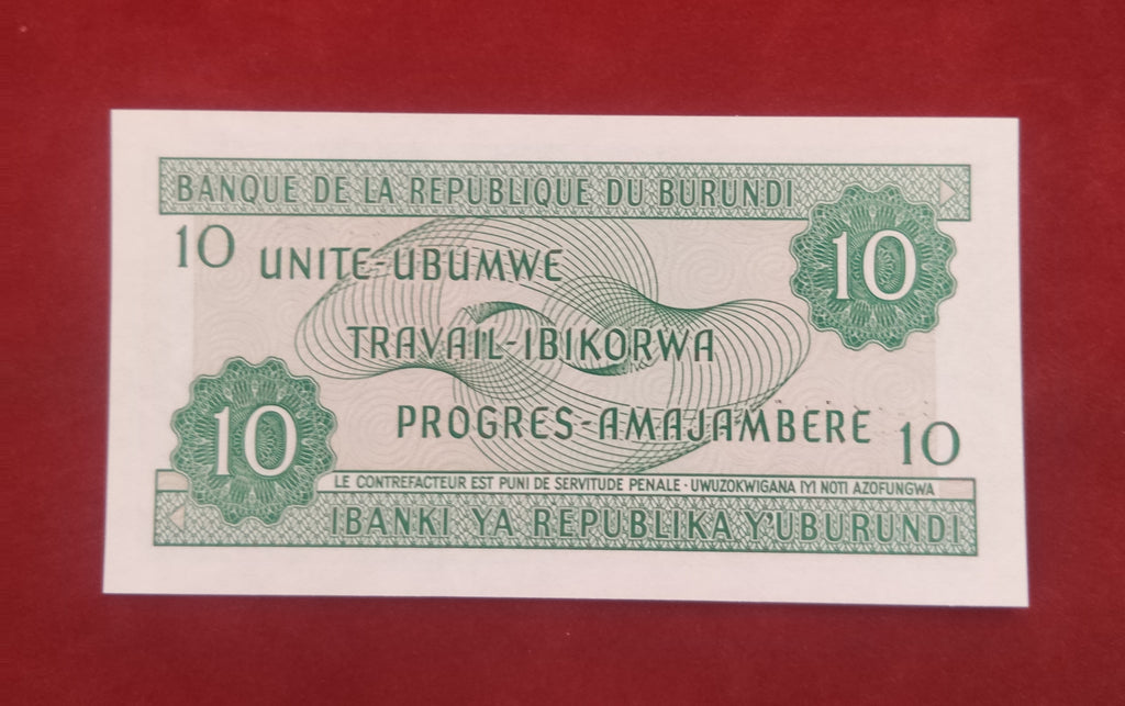 REPUBLIC BANK OF BURUNDI 10 FRANCS (354)