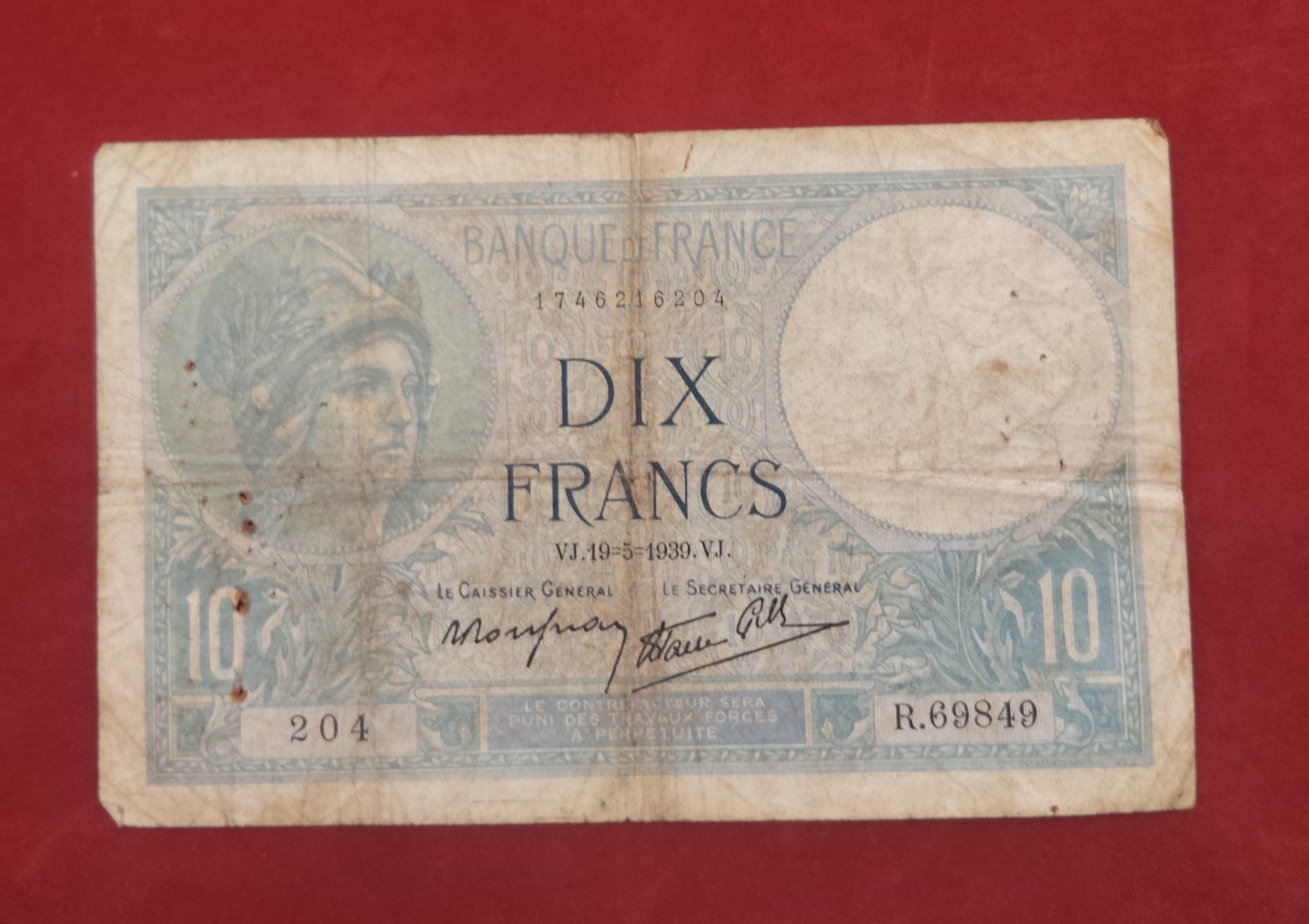 BANK OF FRANCE 10 FRANCS (Y221)