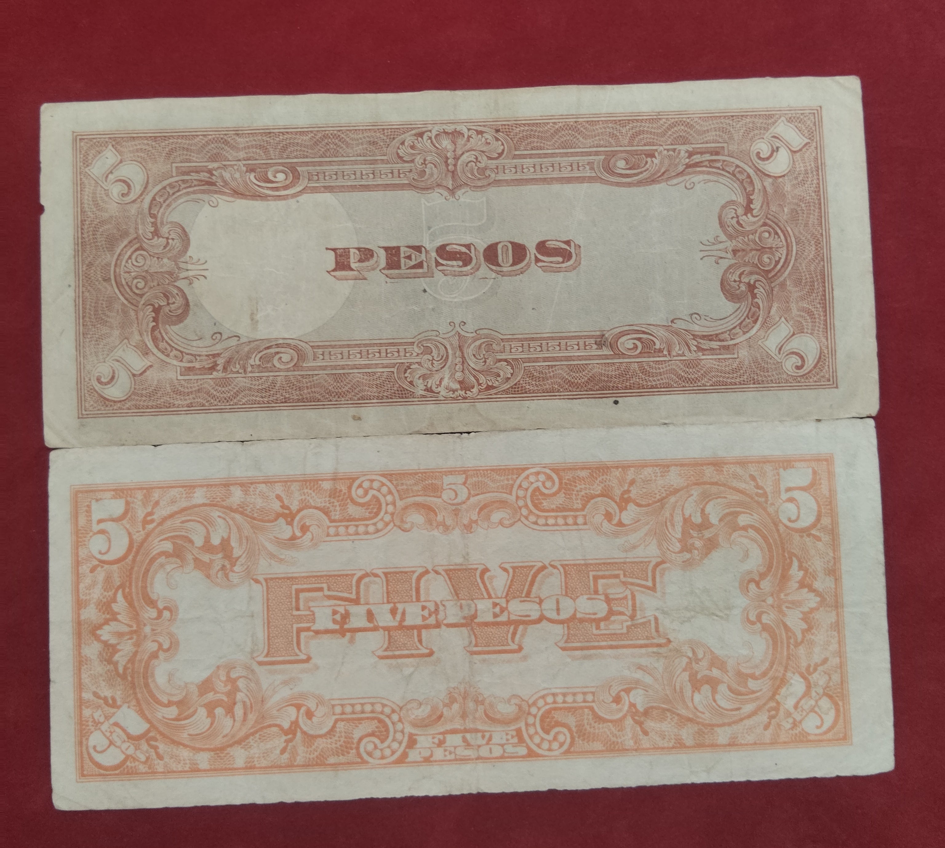 GOVERNMENT BANK OF JAPANESE 5 PESOS (C117)