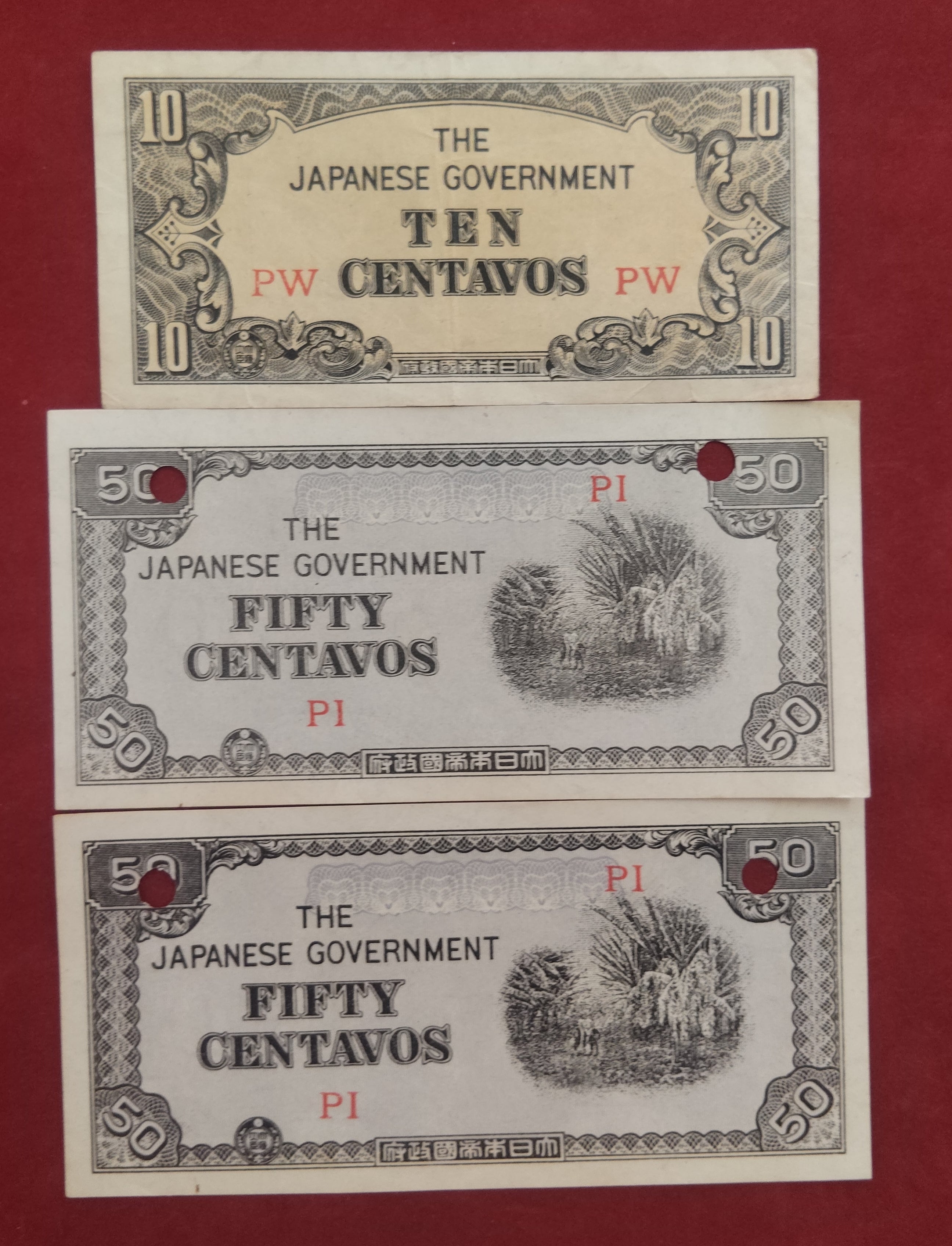 GOVERNMENT BANK OF JAPANESE 10 ,50 CENTAVOS (C115)