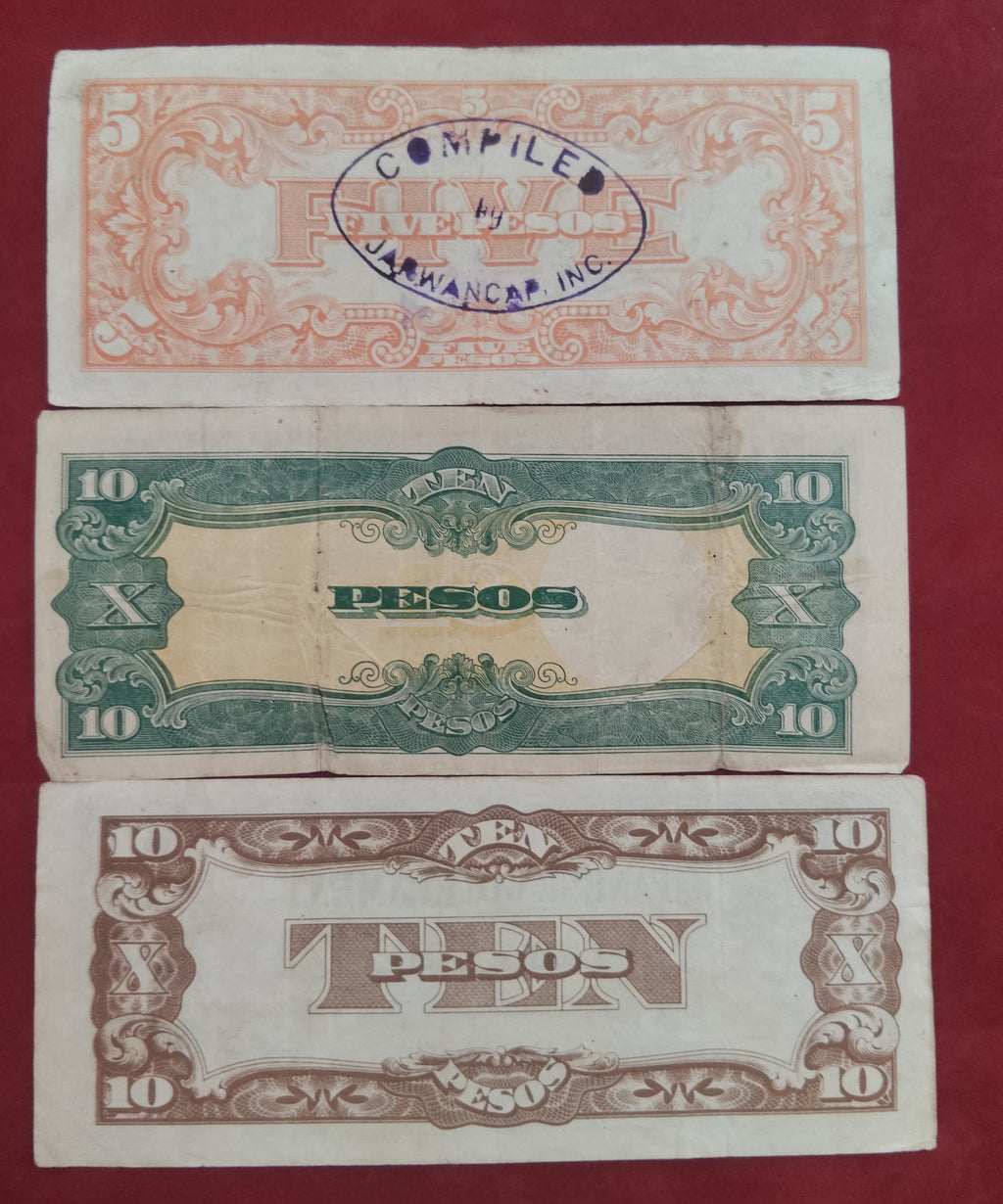 GOVERNMENT BANK OF JAPANESE 5 ,10 PESOS (C118)