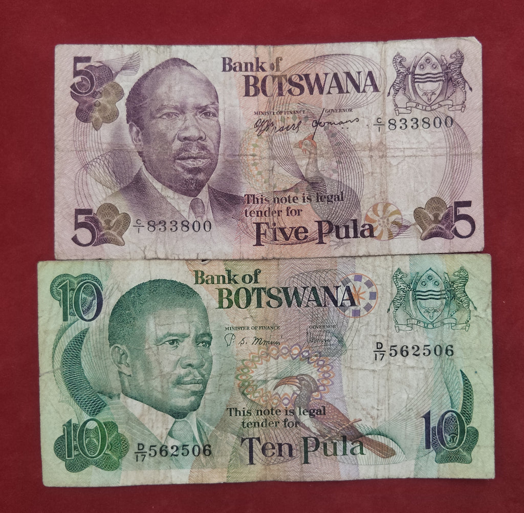 BANK OF BOTSWANA 5 ,10 PULA (Y120)