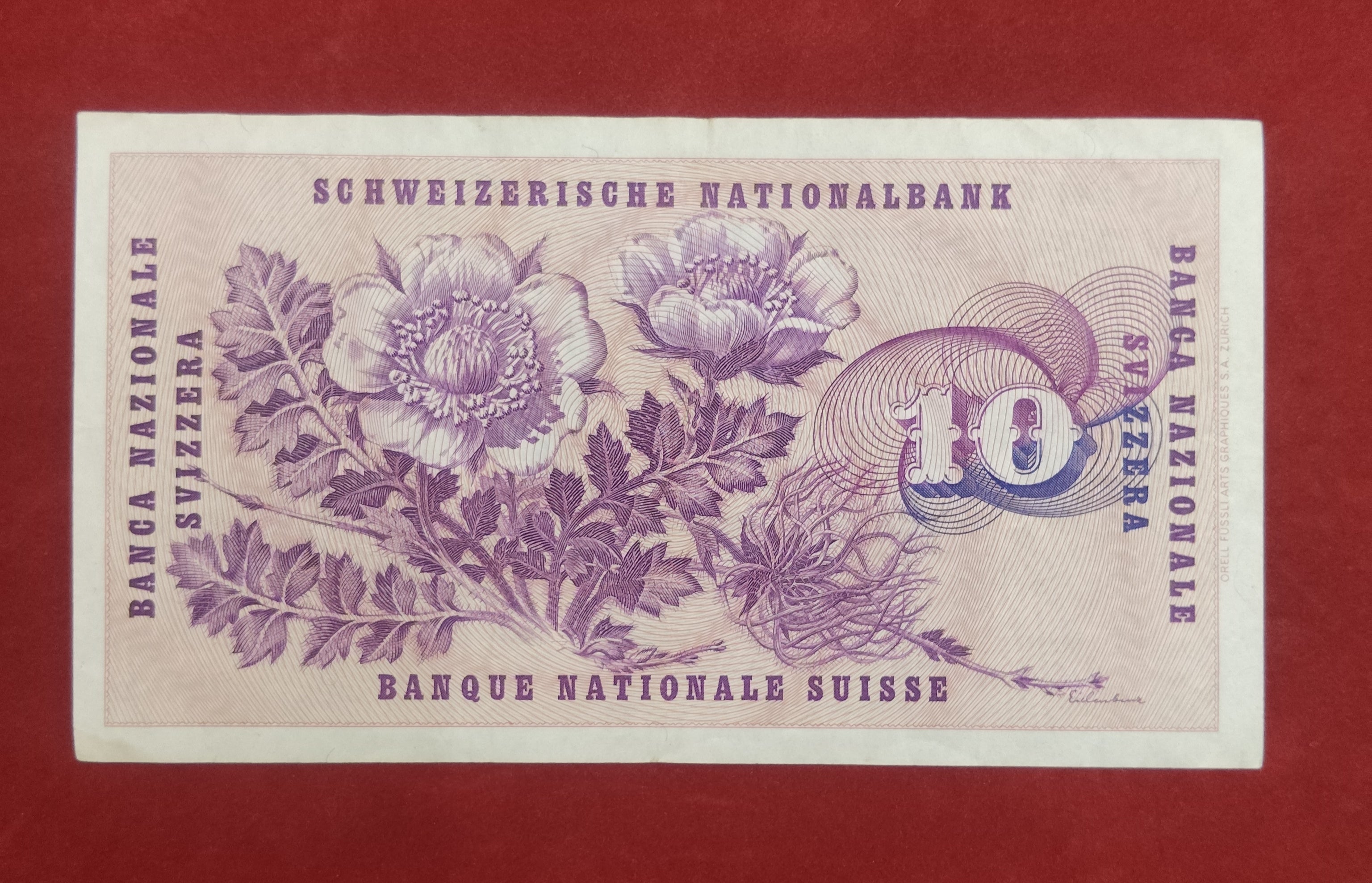 NATIONAL BANK OF SWITZERLAND 10 FRANCS