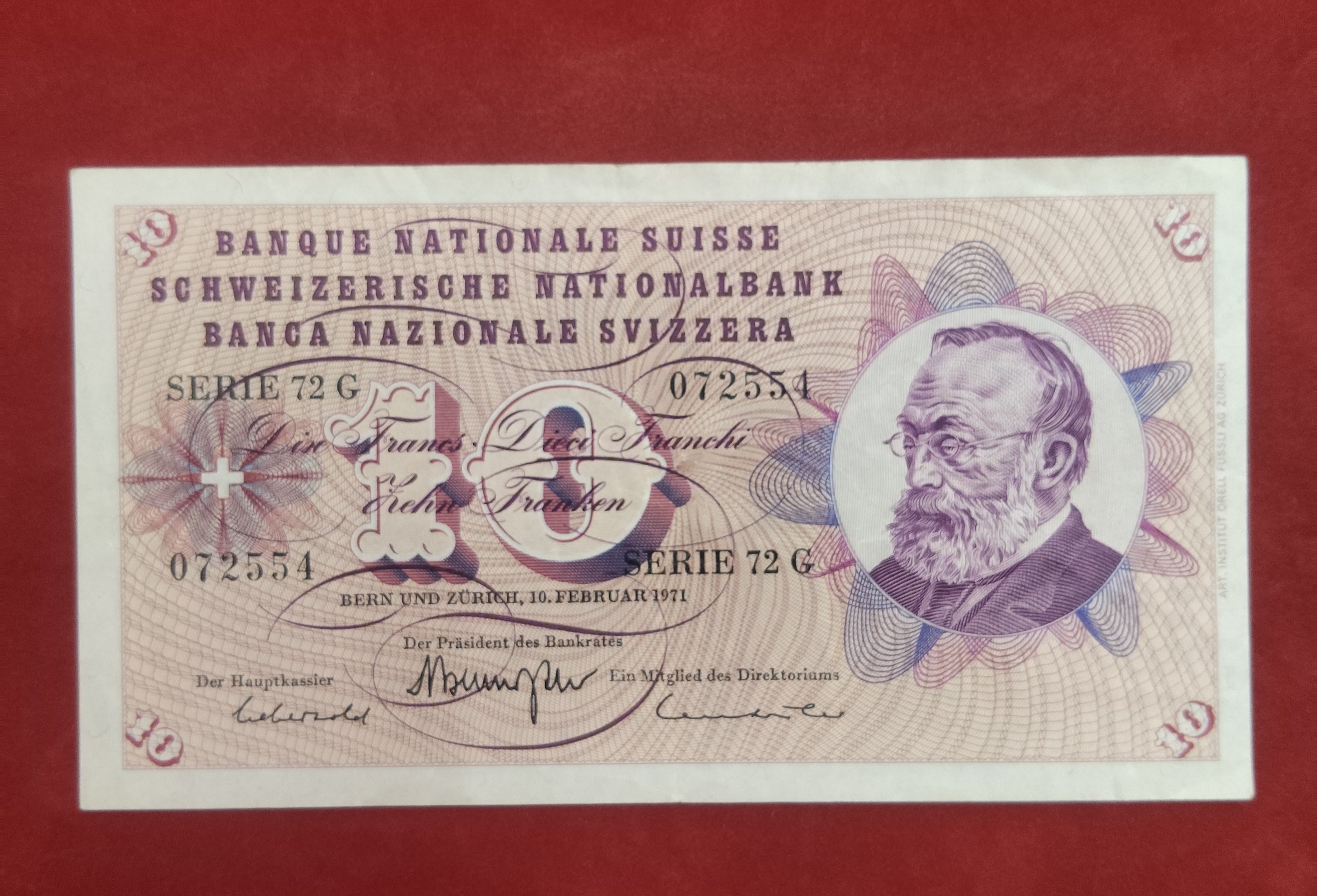 NATIONAL BANK OF SWITZERLAND 10 FRANCS