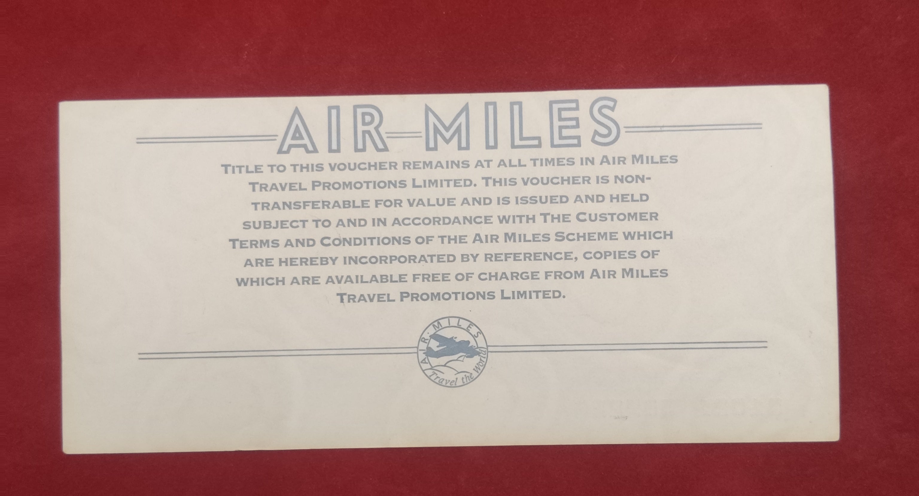 BANK OF UNITED KINGDOM 1 AIR MILES (C333)