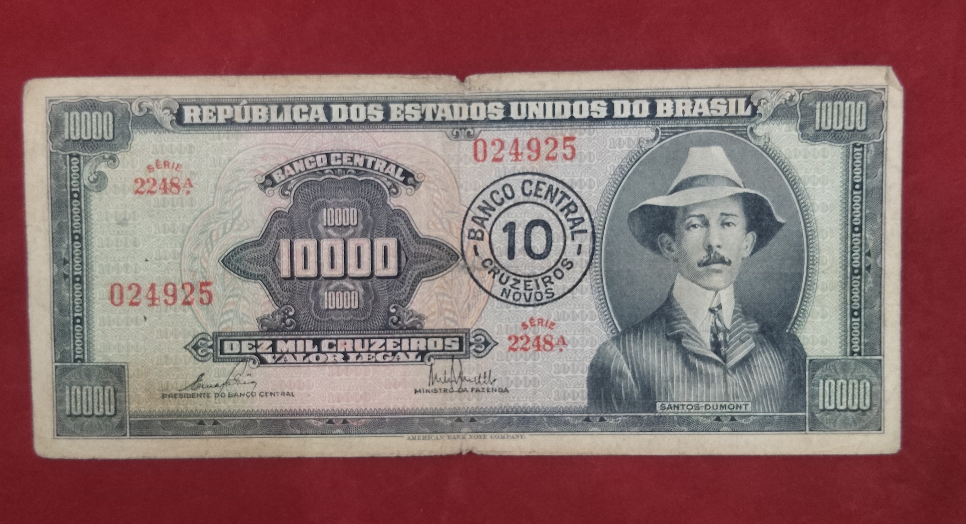 BANK OF BRASIL 10000 CRUZEIROS (REF:125)
